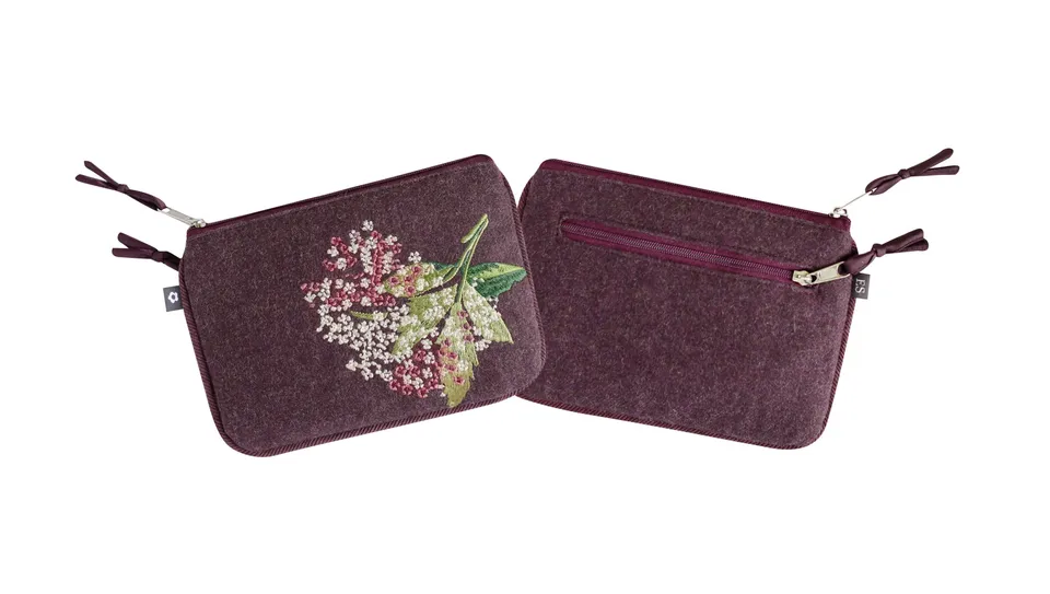 Sourire Multicolore Sacs et pochettes Juliet porte-monnaie navy et prune brodé