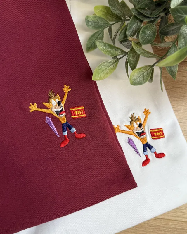 Juste Un T-shirt T-shirts Brodés Crash bandicoot t-shirt brodé coton bio