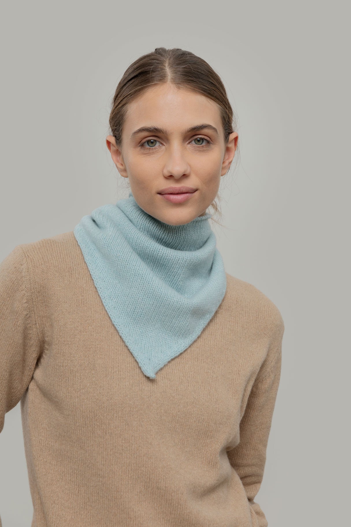 Sourire Multicolore Foulards et Echarpes Bandana Masha en cachemire recyclé vert
