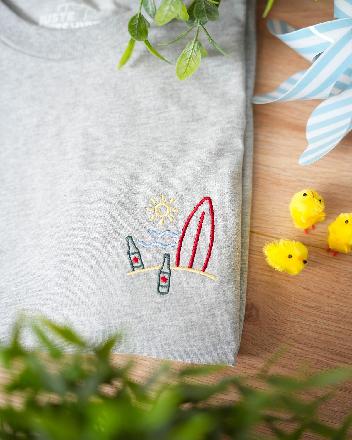 Juste Un T-shirt T-shirts Brodés Surf T-shirt brodé aloe vera