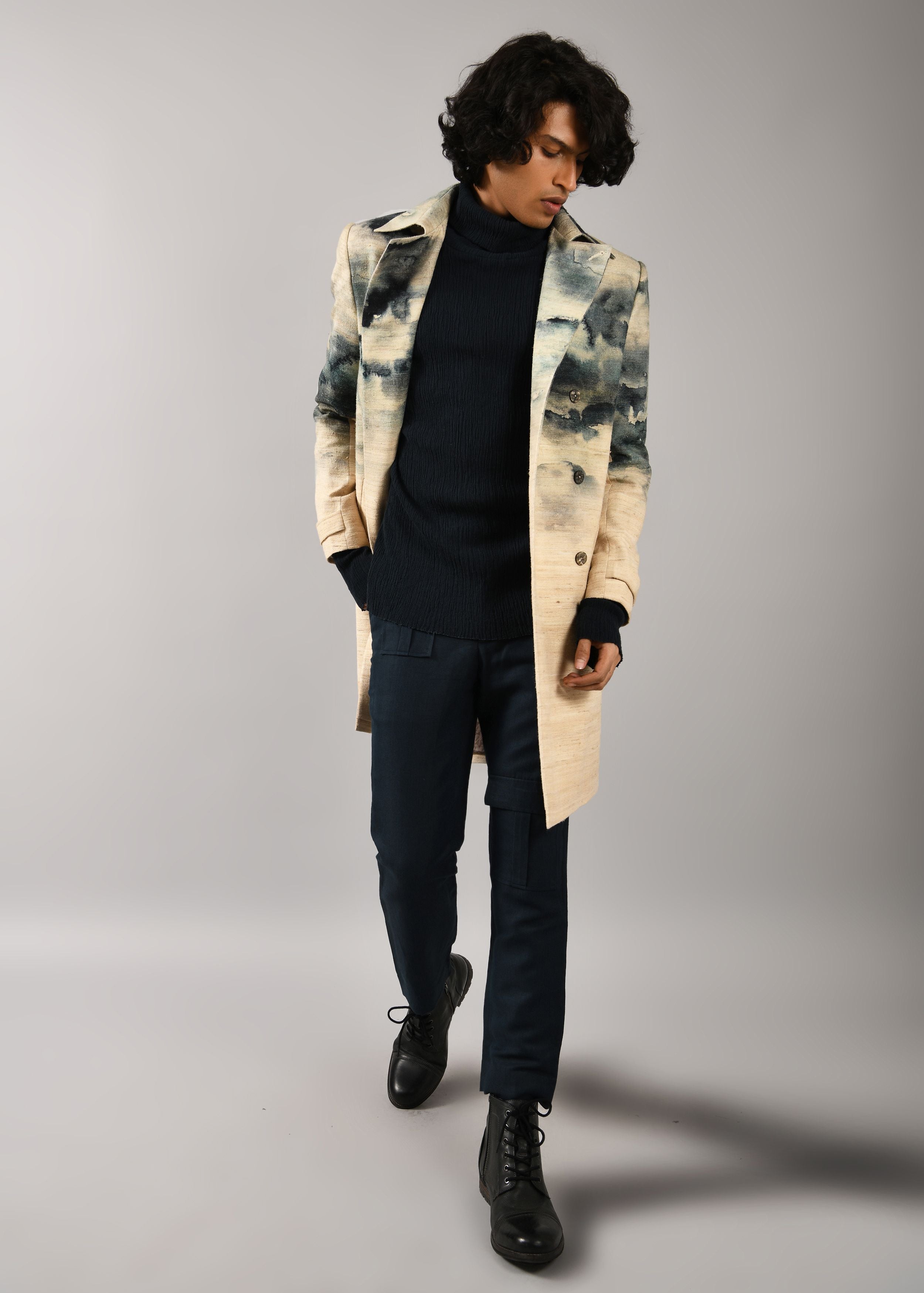 COUNTRYMADE Jackets Camo-Clouds Trench Coat trench en soie artisanale