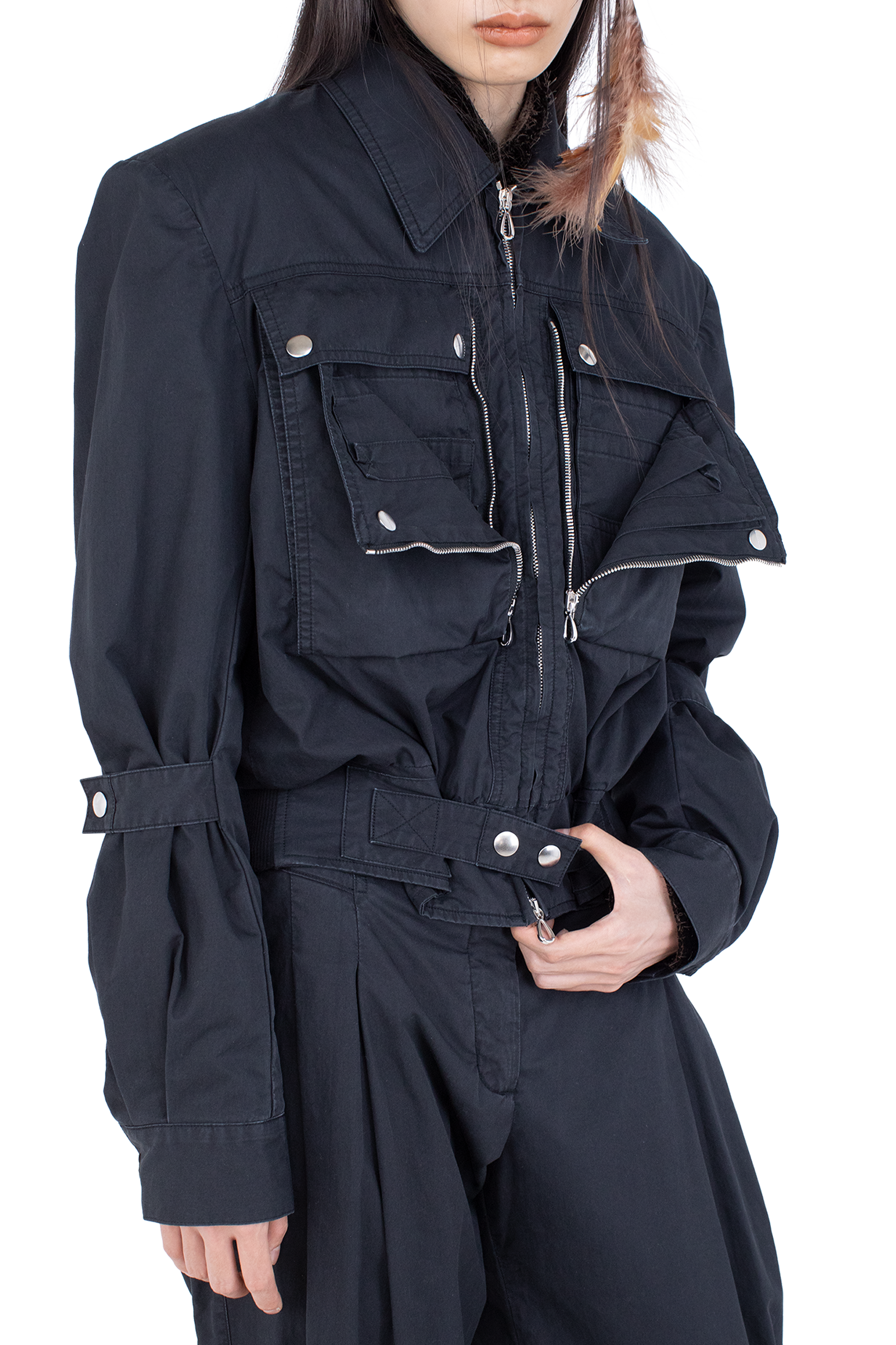 Kiko Kostadinov Outerwear PEREGRINE Jacket veste Stone Washed Charcoal 34–42 coton
