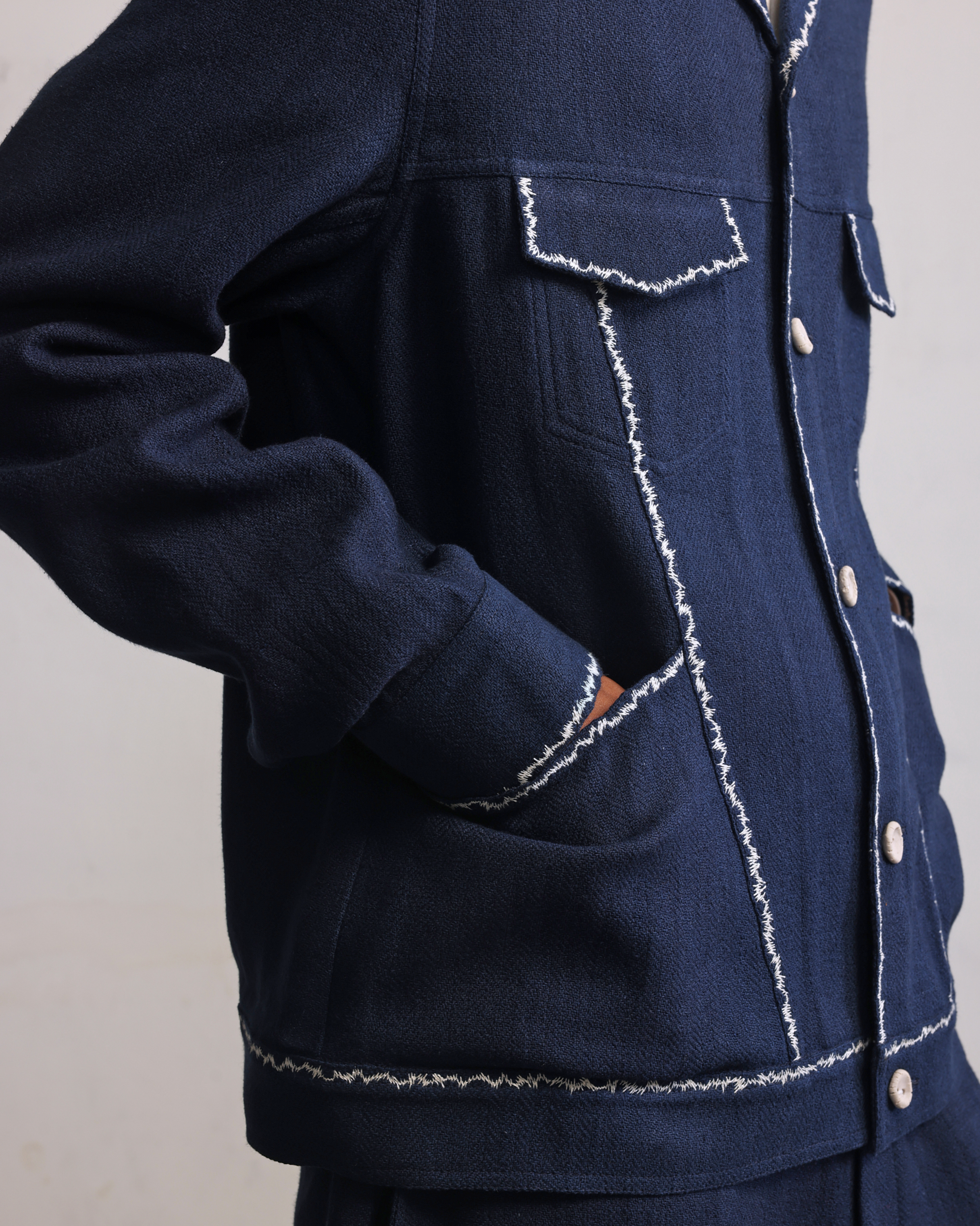 COUNTRYMADE Jackets Fractured seam detail jacket veste à chevrons brodée