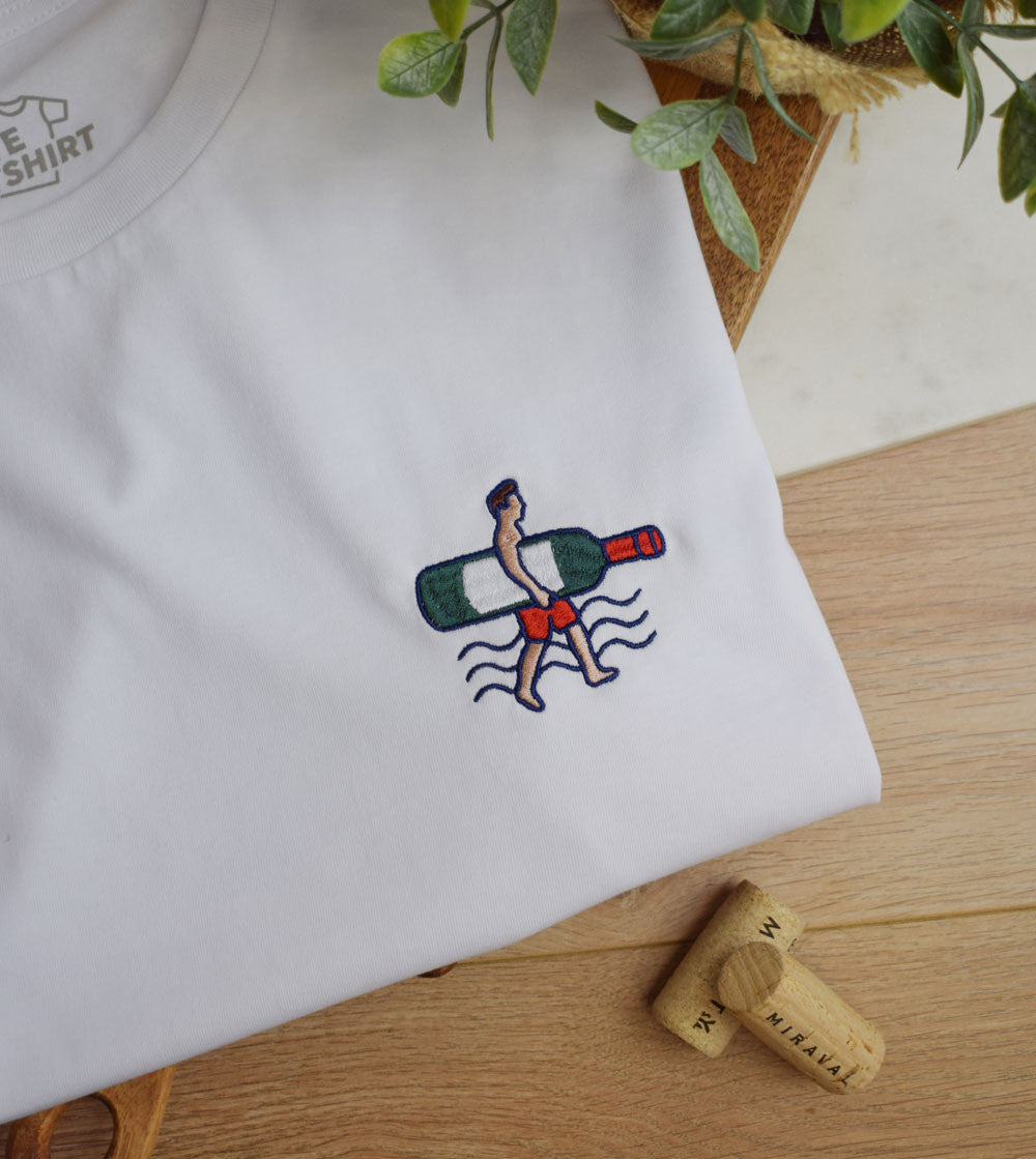 Juste Un T-shirt T-shirts Brodés Surf Vin t-shirt brodé coloris au choix