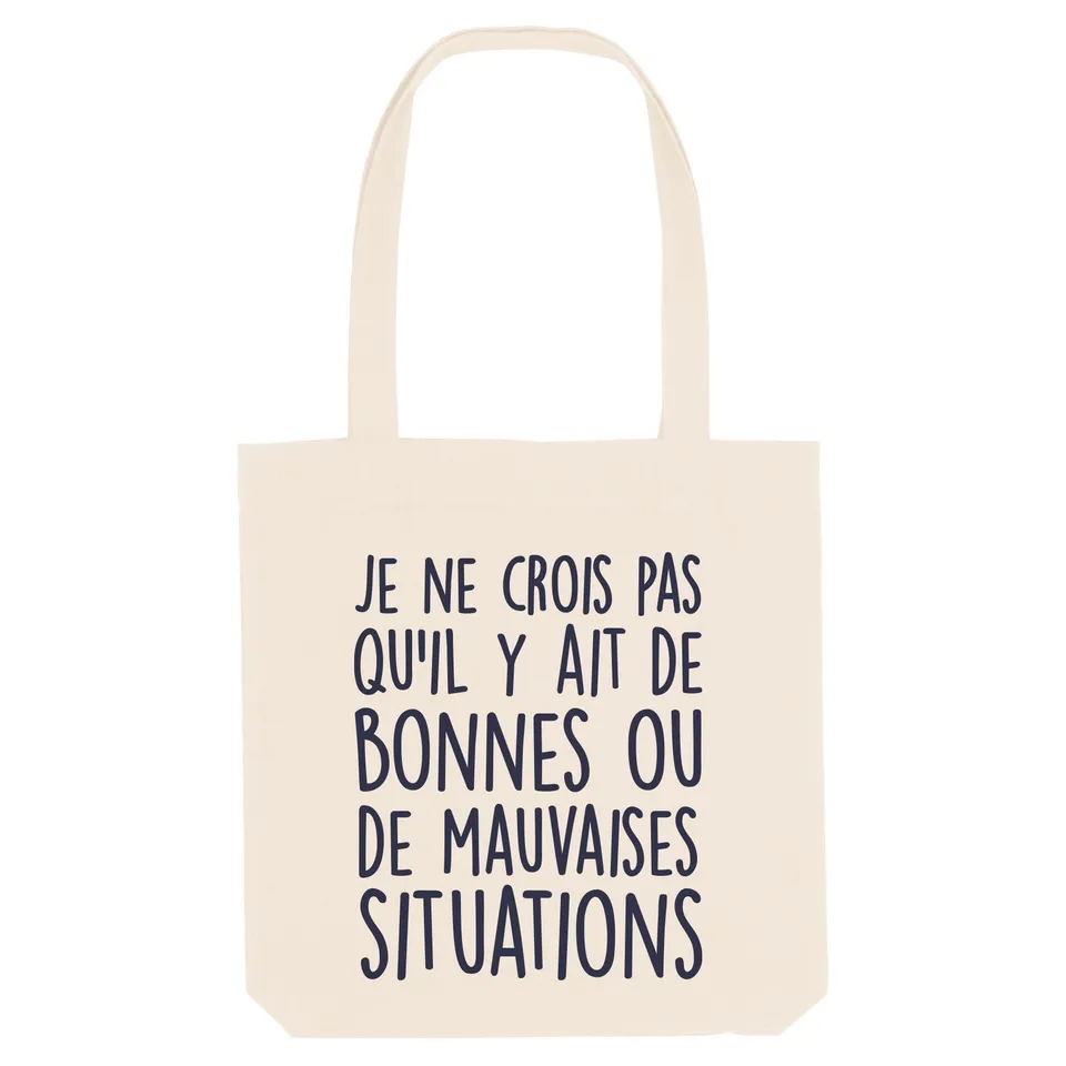 Juste Un T-shirt Tote Bags Bonne ou mauvaise situation tote bag Naturel