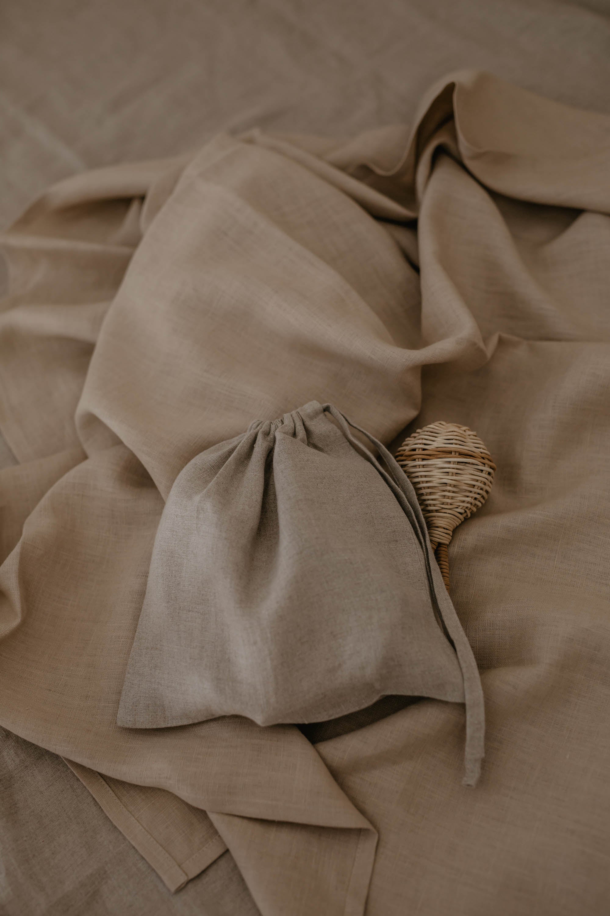 Laumė linen Home Edit Sac de rangement 25x25 cm en lin naturel