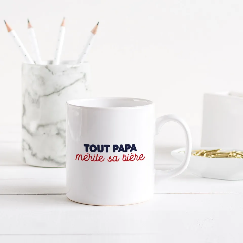 Juste Un T-shirt Mugs Tout papa mérite sa bière mug humour