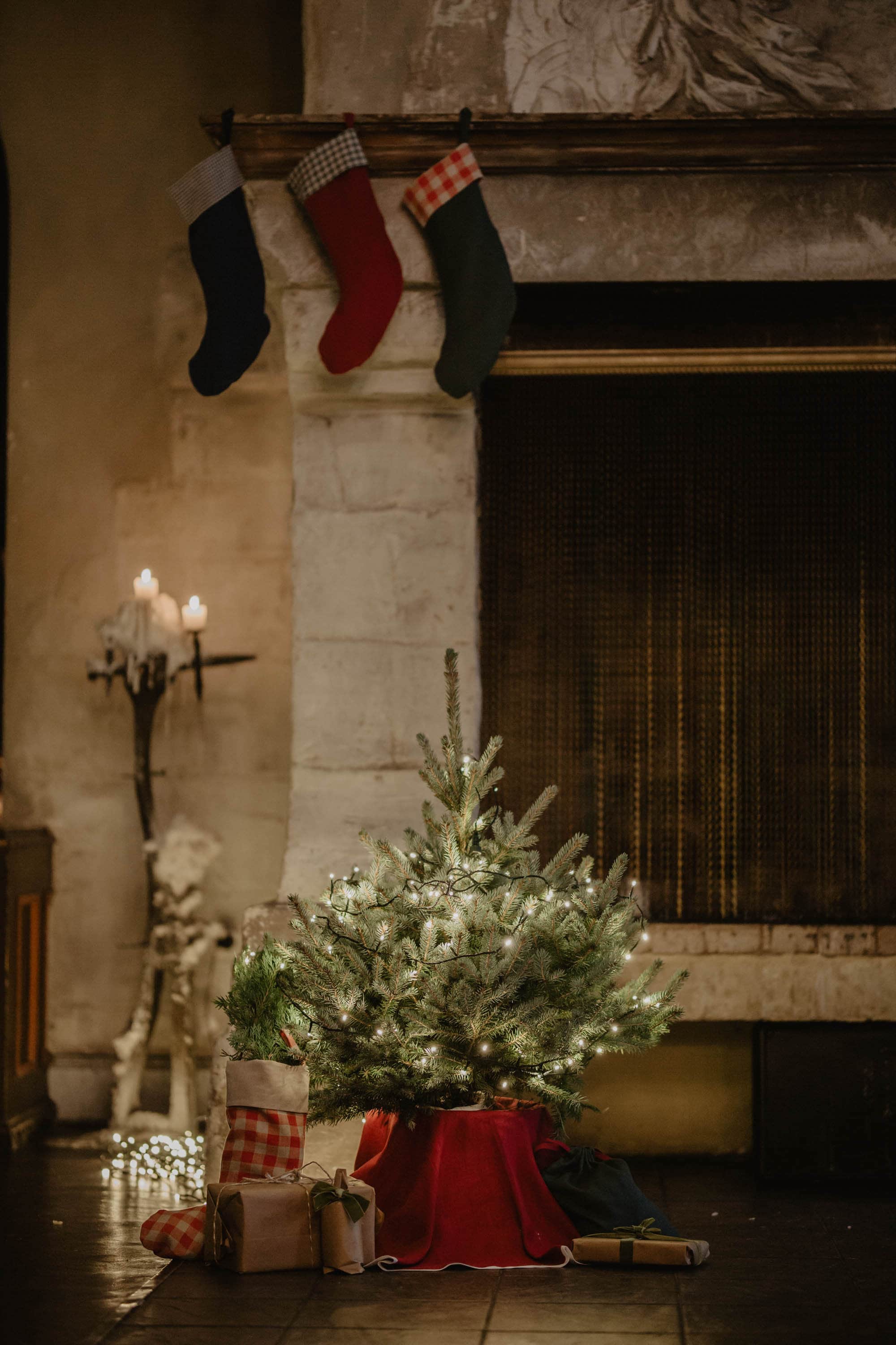Laumė linen Christmas Linen Linen Christmas tree skirt jupe de sapin 100 cm vert forêt