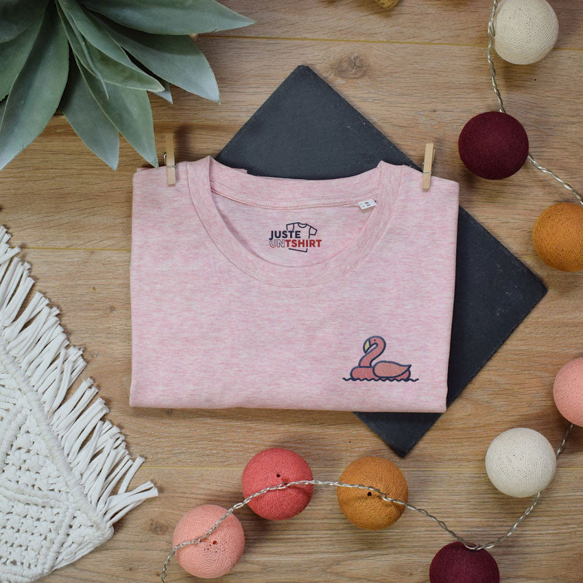 Juste Un T-shirt T-shirts Brodés Flamant Rose t-shirt brodé été au choix