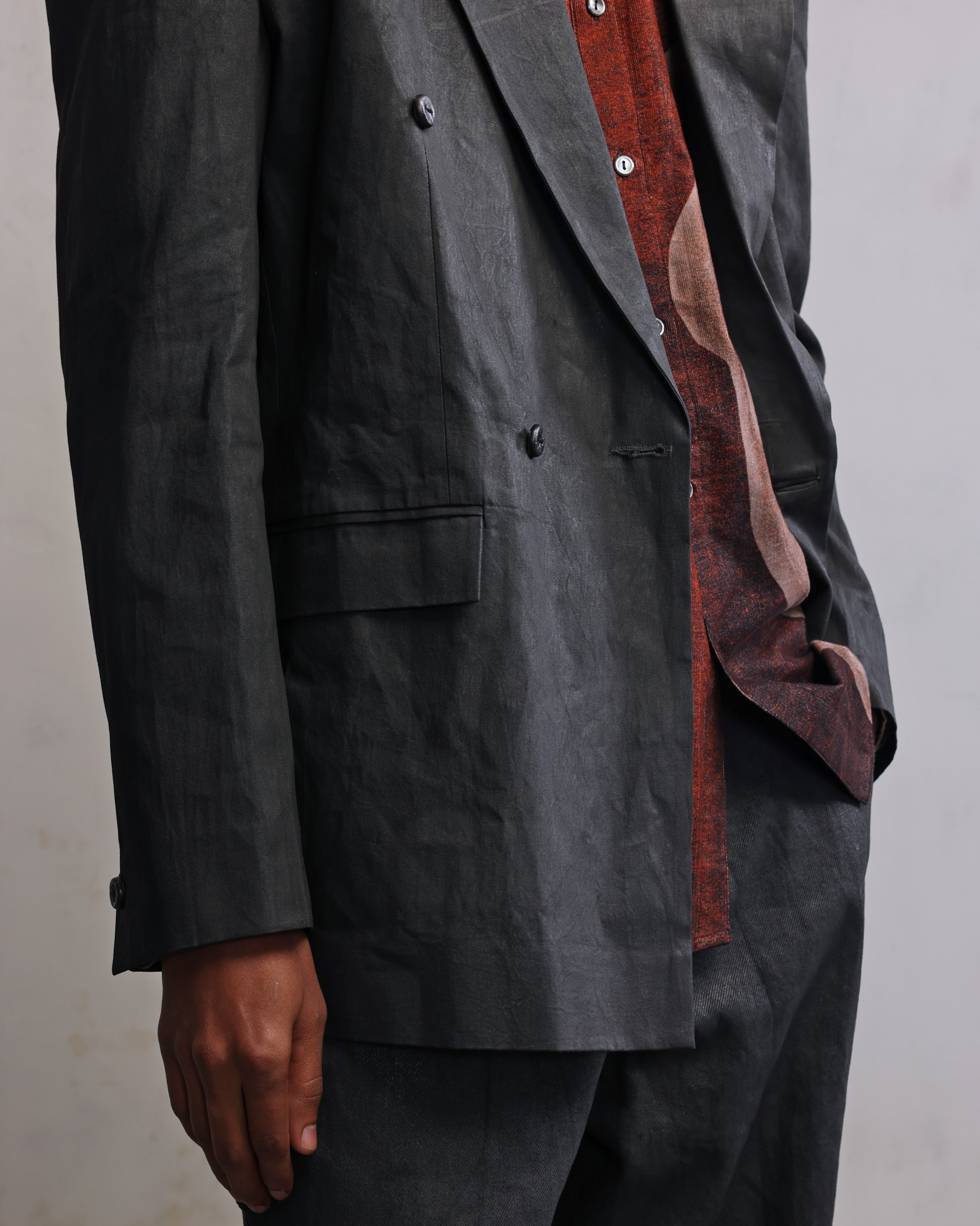 COUNTRYMADE Jackets Metal coated double breasted blazer en denim métallisé