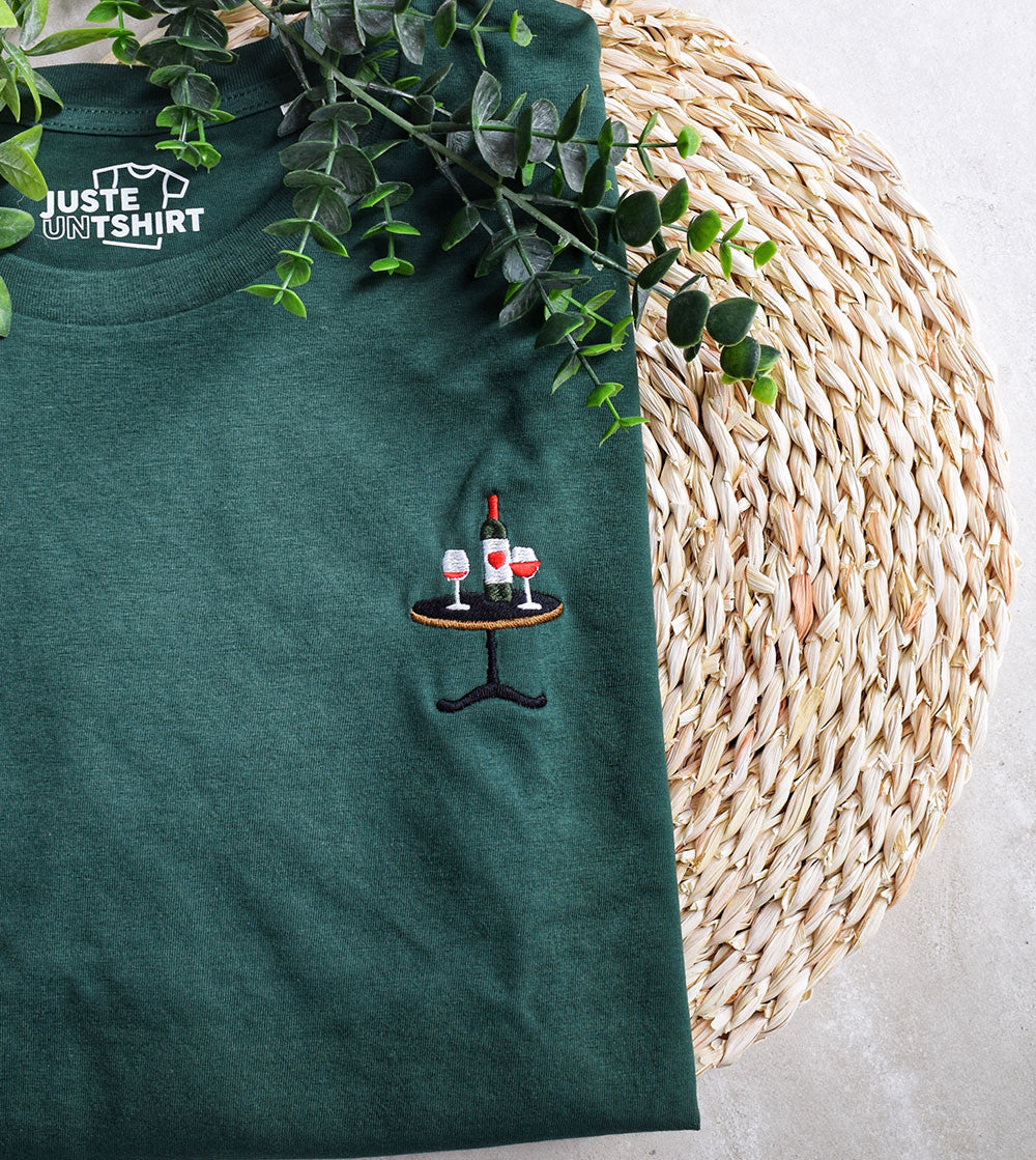 Juste Un T-shirt T-shirts Brodés Bistrot T-shirt brodé coton biologique
