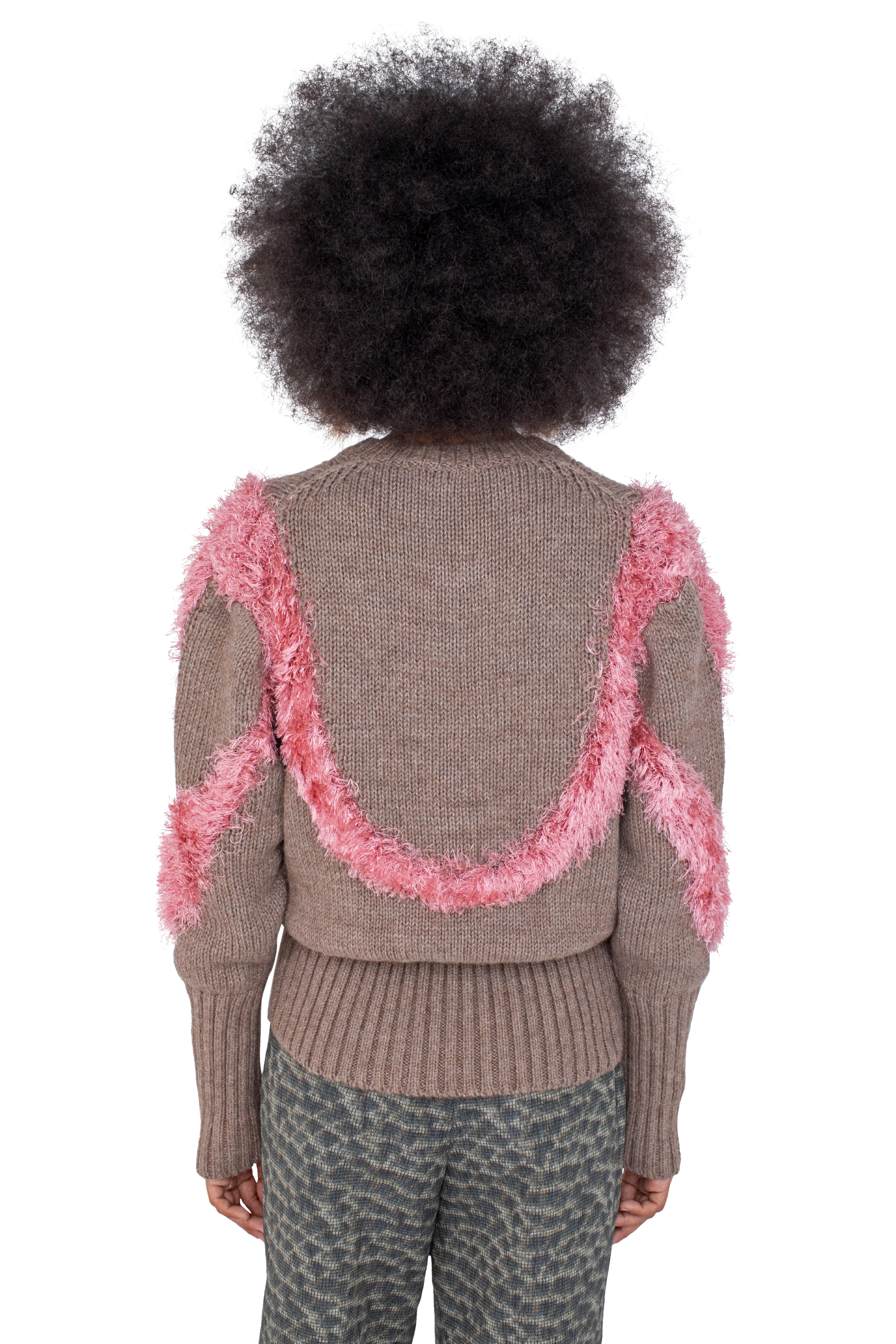 Kiko Kostadinov Knitwear MACAW Jumper pull Dove Brown / Redpoll Pink en maille alpaga