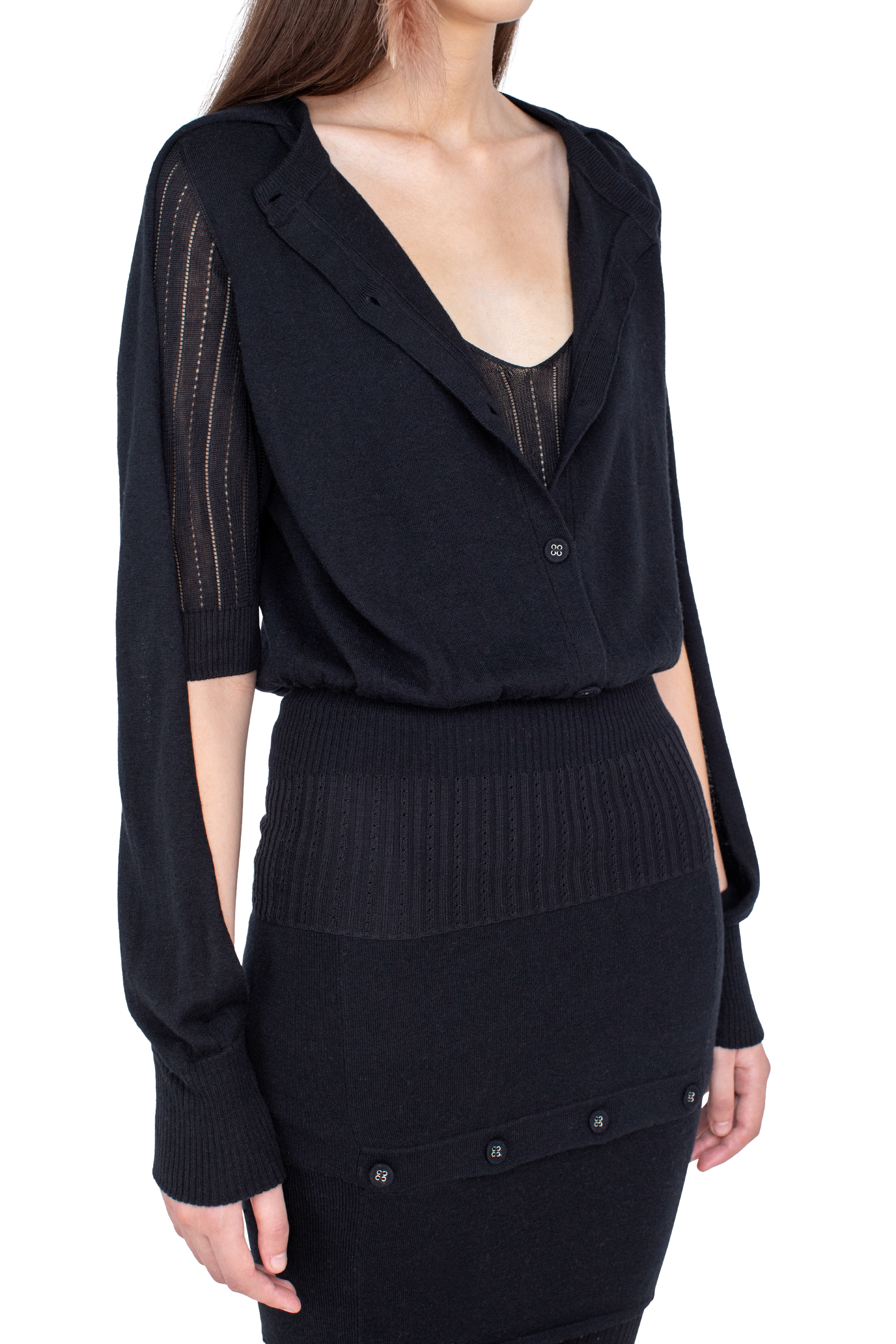 Kiko Kostadinov Knitwear CORELLA Double Sleeve Jumper pull noir Nebular