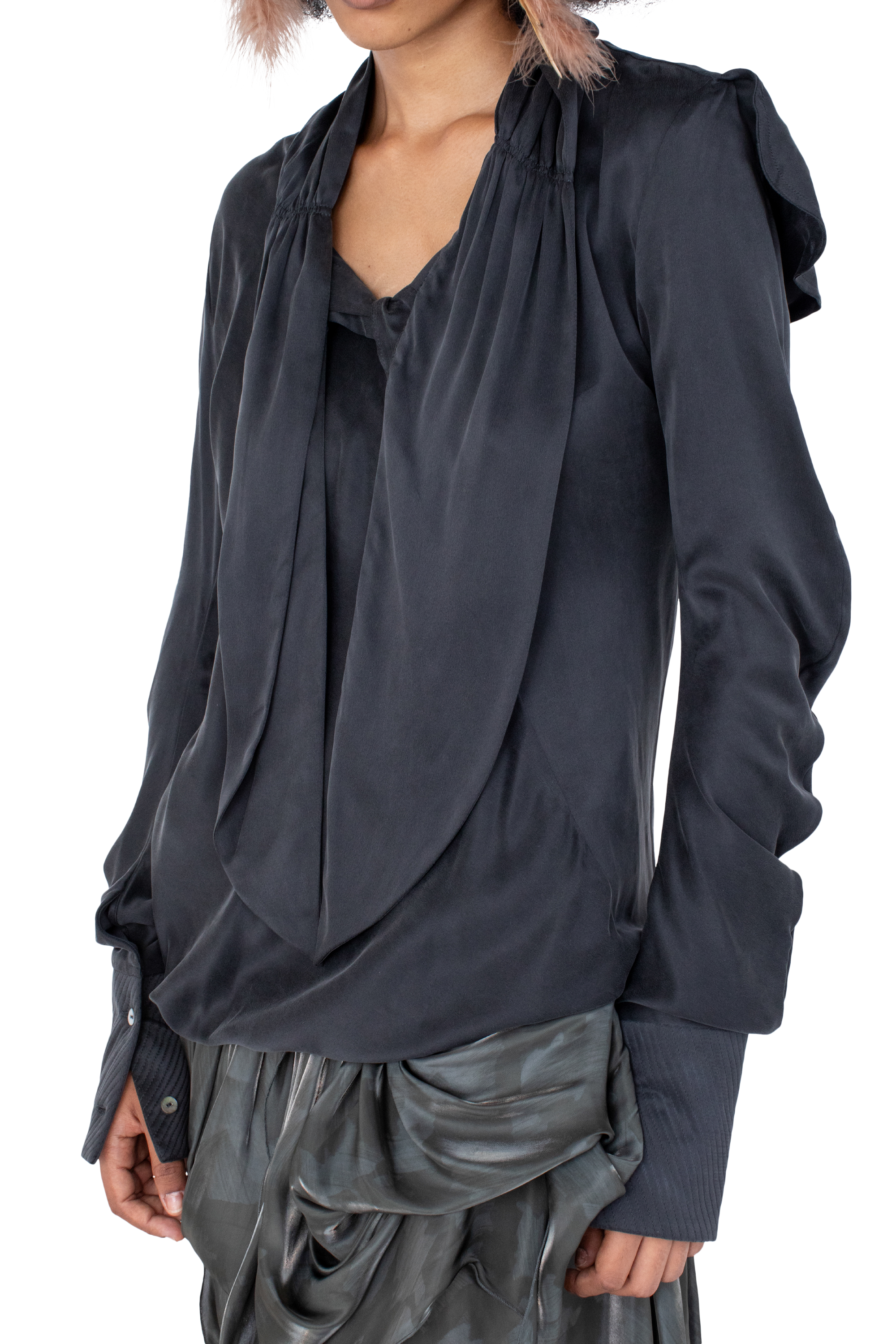 Kiko Kostadinov Tops EVELYN Blouse blouse Sheen Black soie