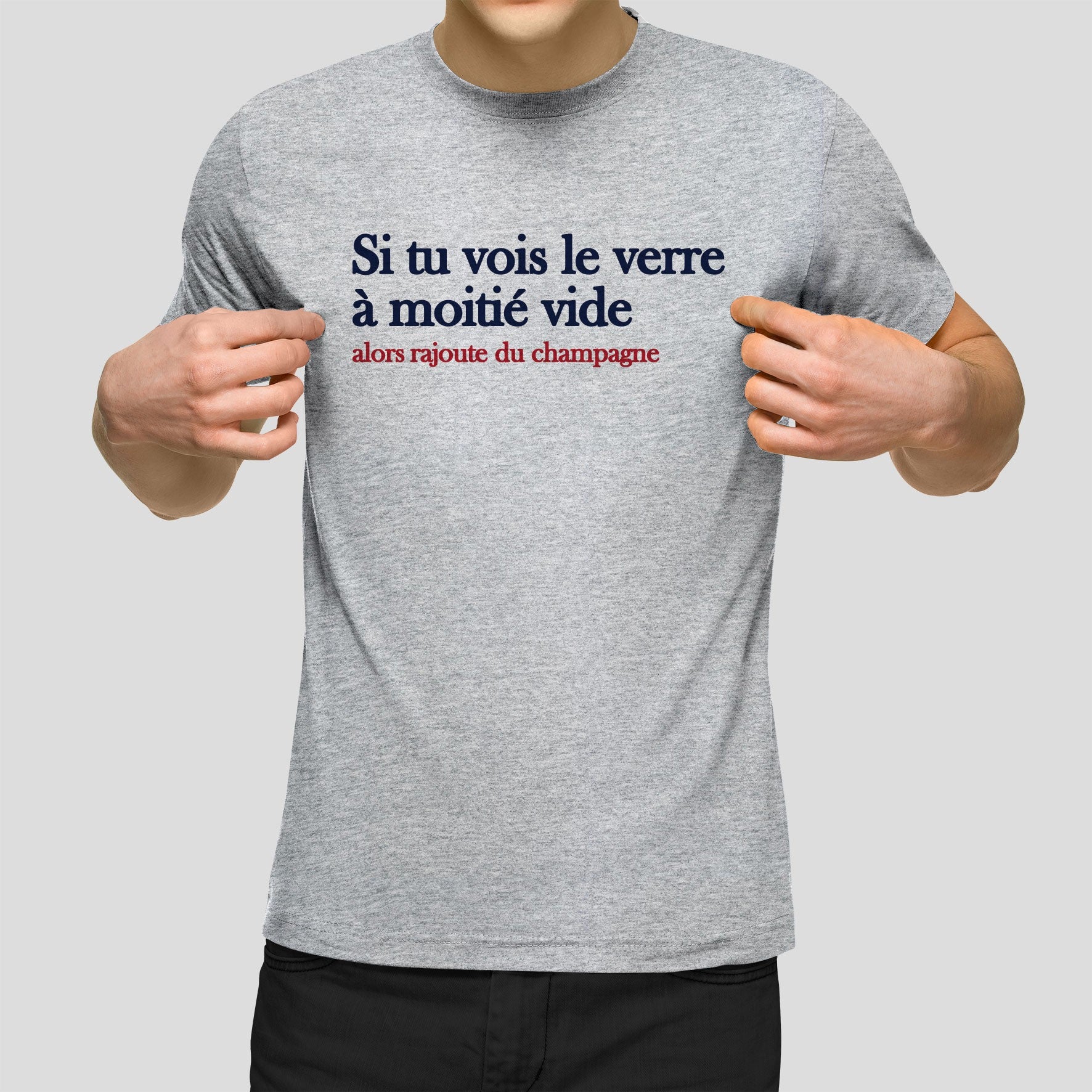 Juste Un T-shirt T-shirts Imprimés Le verre à moitié vide t-shirt homme