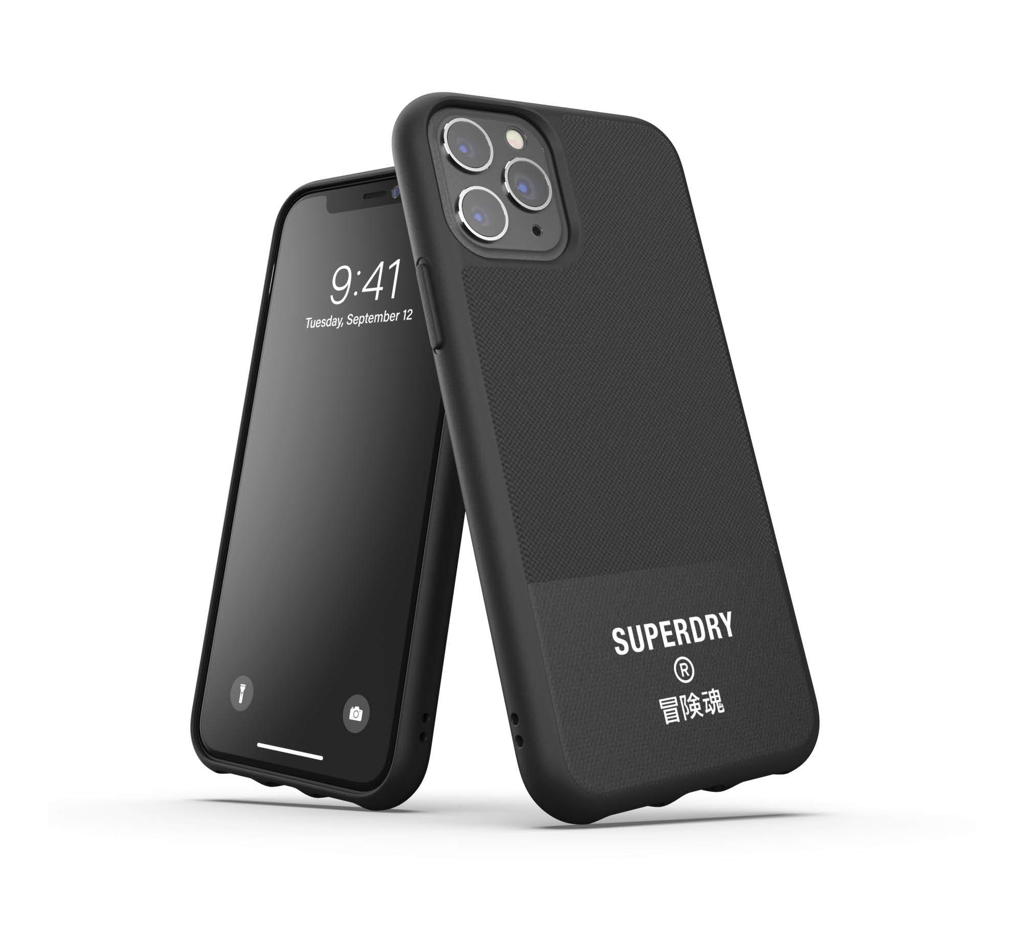 Superdry Coques de Protection coque iPhone 11 Pro noire en toile moulée