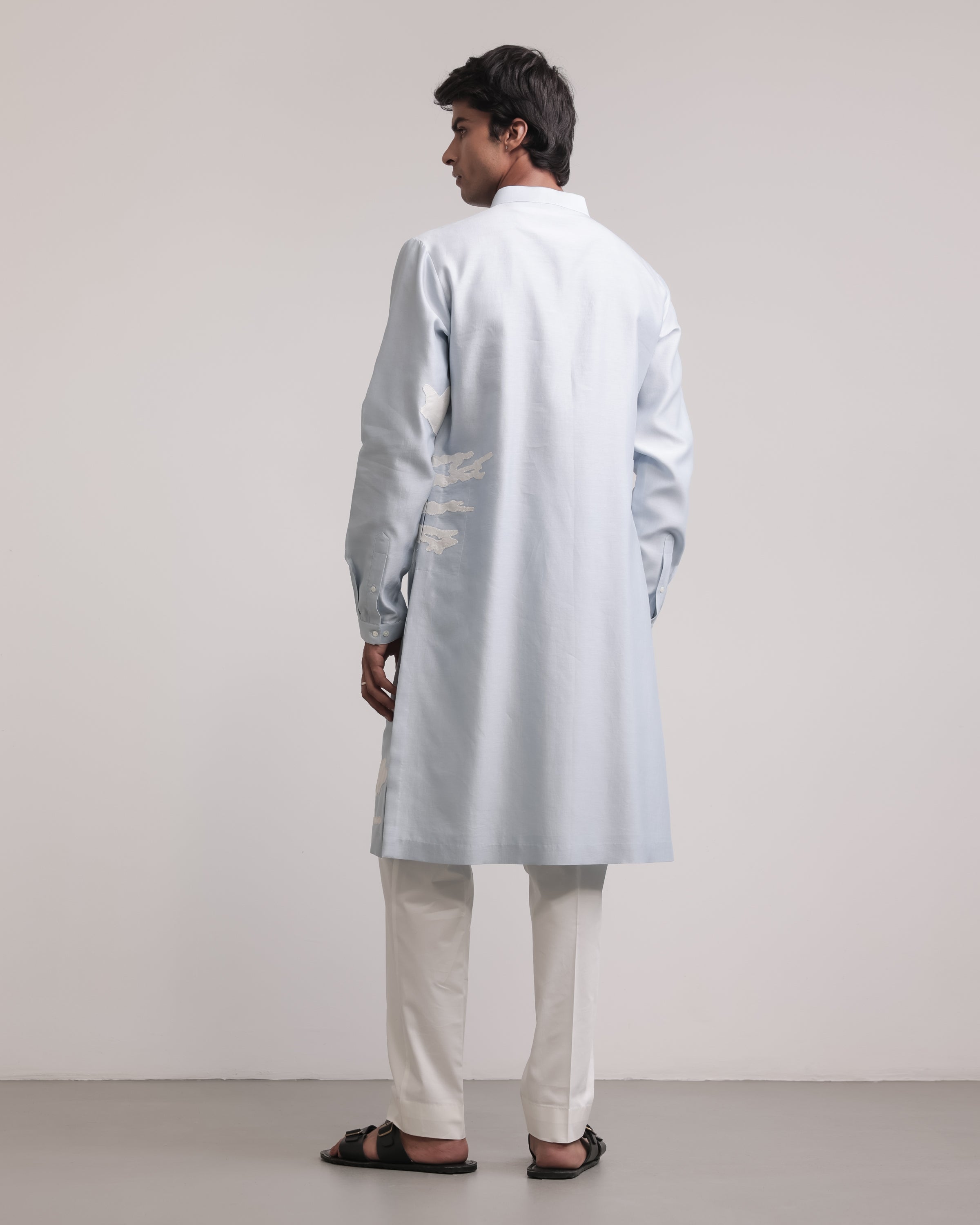 COUNTRYMADE Kurtas Residual Camouflage Applique Kurta Set en soie Chanderi