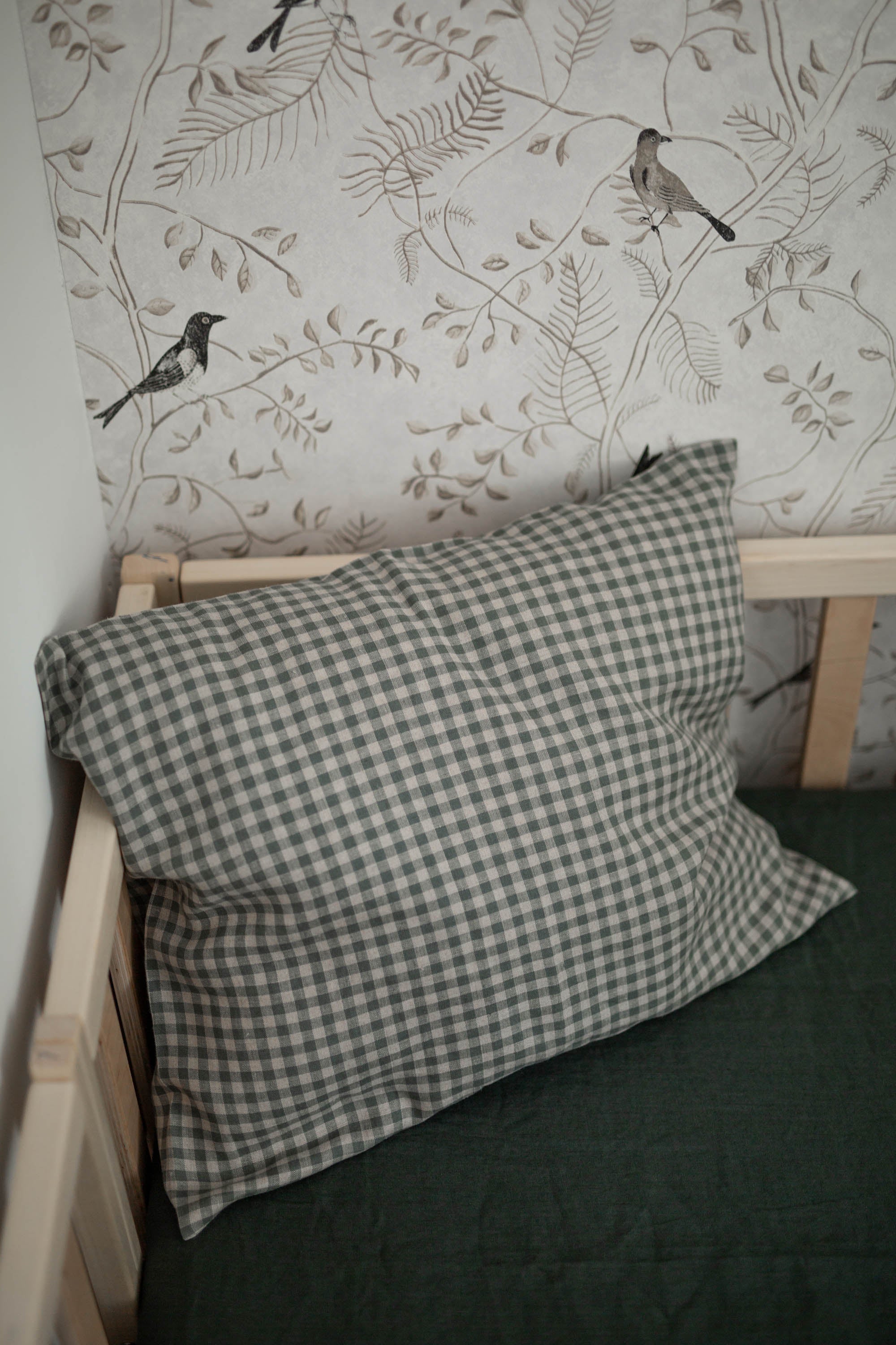Laumė linen Home Edit taie d’oreiller en lin carreaux verts