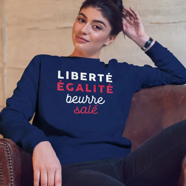 Juste Un T-shirt Sweats Imprimés Beurre salé sweat femme gris chiné