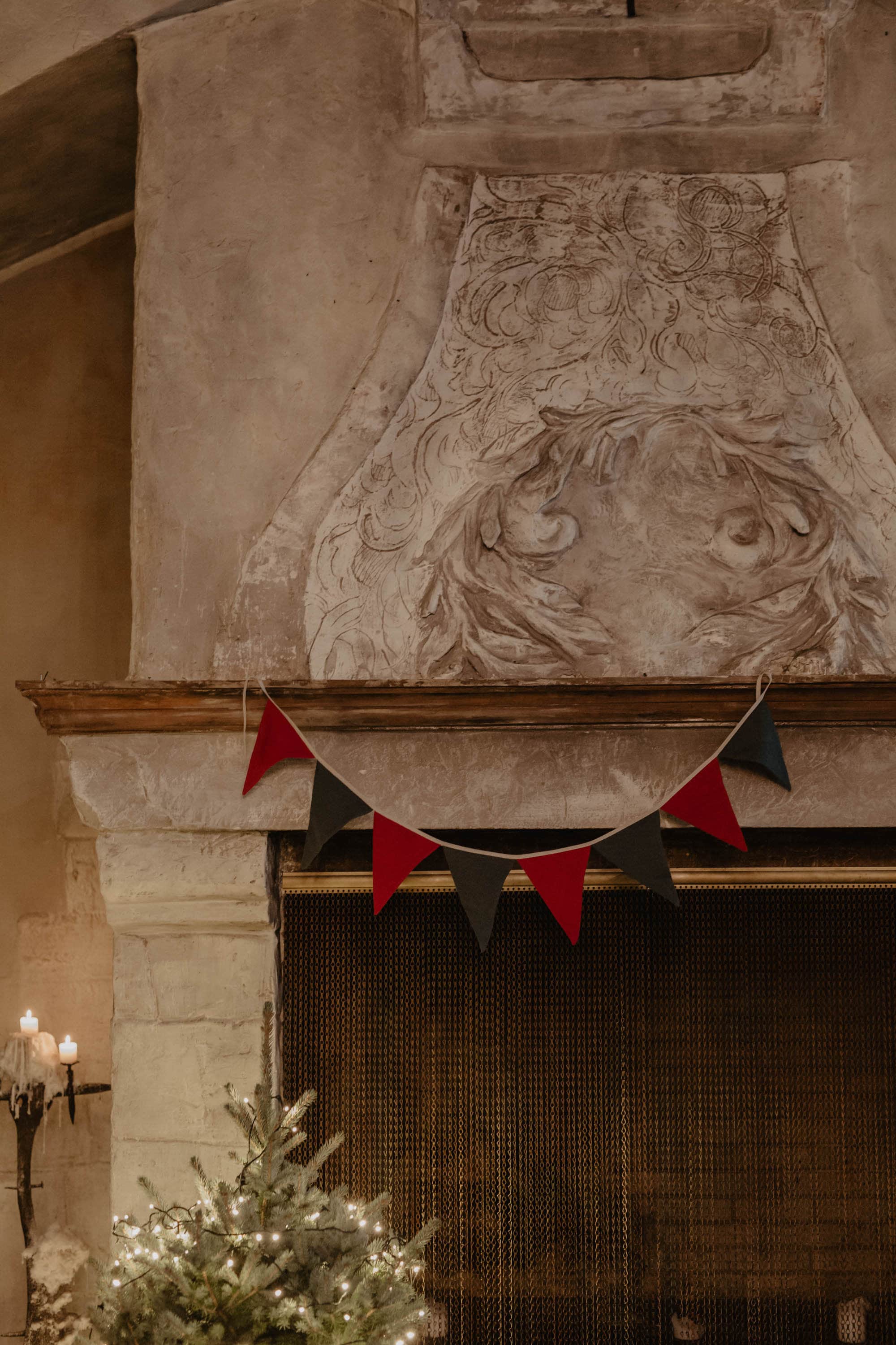 Laumė linen Christmas Linen guirlande de Noël en lin