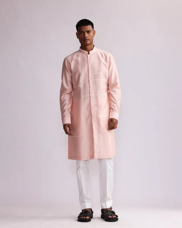 COUNTRYMADE Kurtas BUILDING BLOCKS PATCHED KURTA SET ensemble kurta pêche brodé