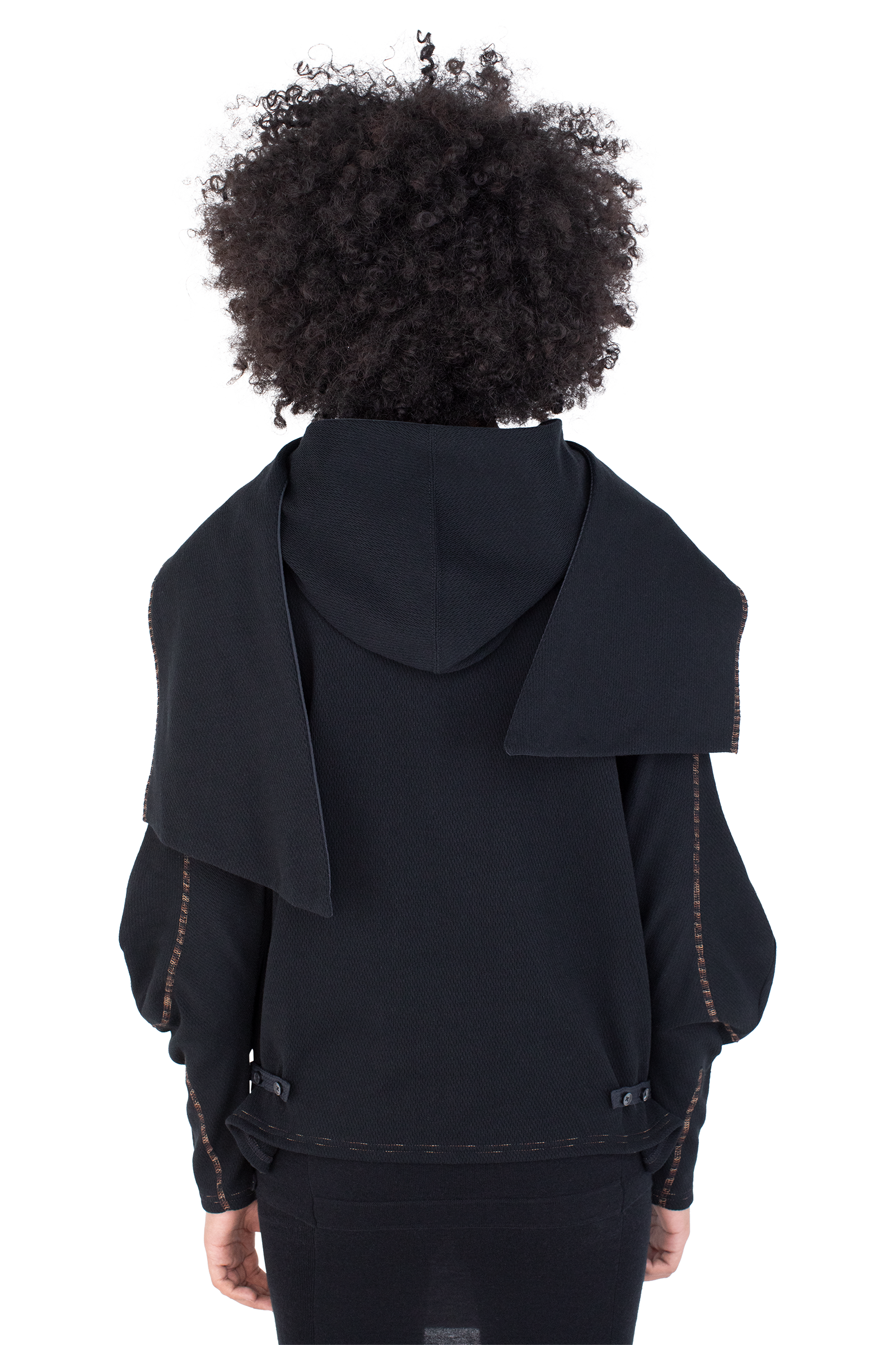 Kiko Kostadinov Tops PETREL Hooded Pullover pull à capuche Ink Black coton piqué
