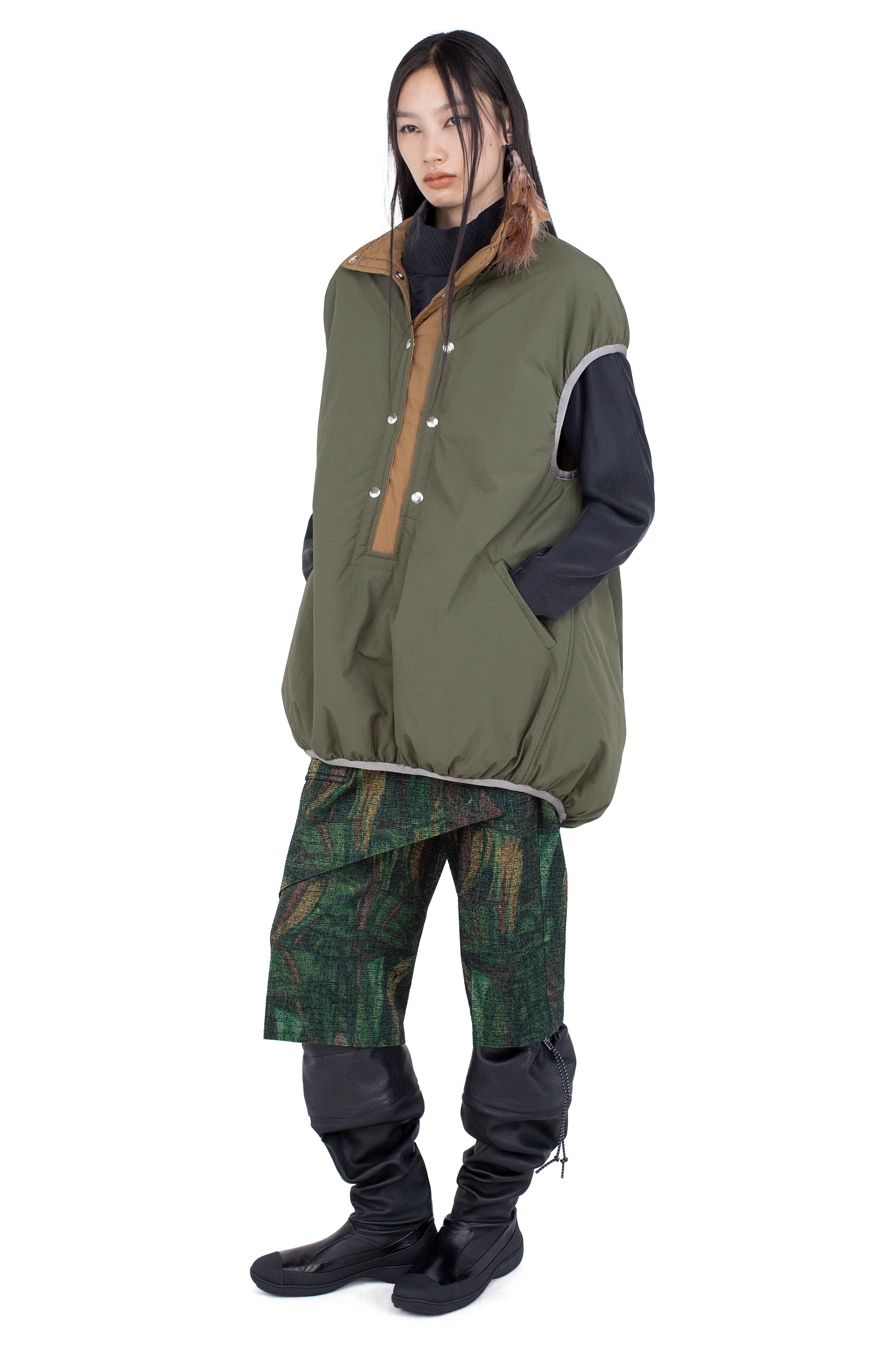 Kiko Kostadinov Knitwear AUK Pullover Gilet gilet Hunter Green réversible