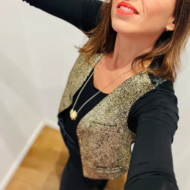 PANTRUCHE Gilets ASTAIRE gilet pailleté or