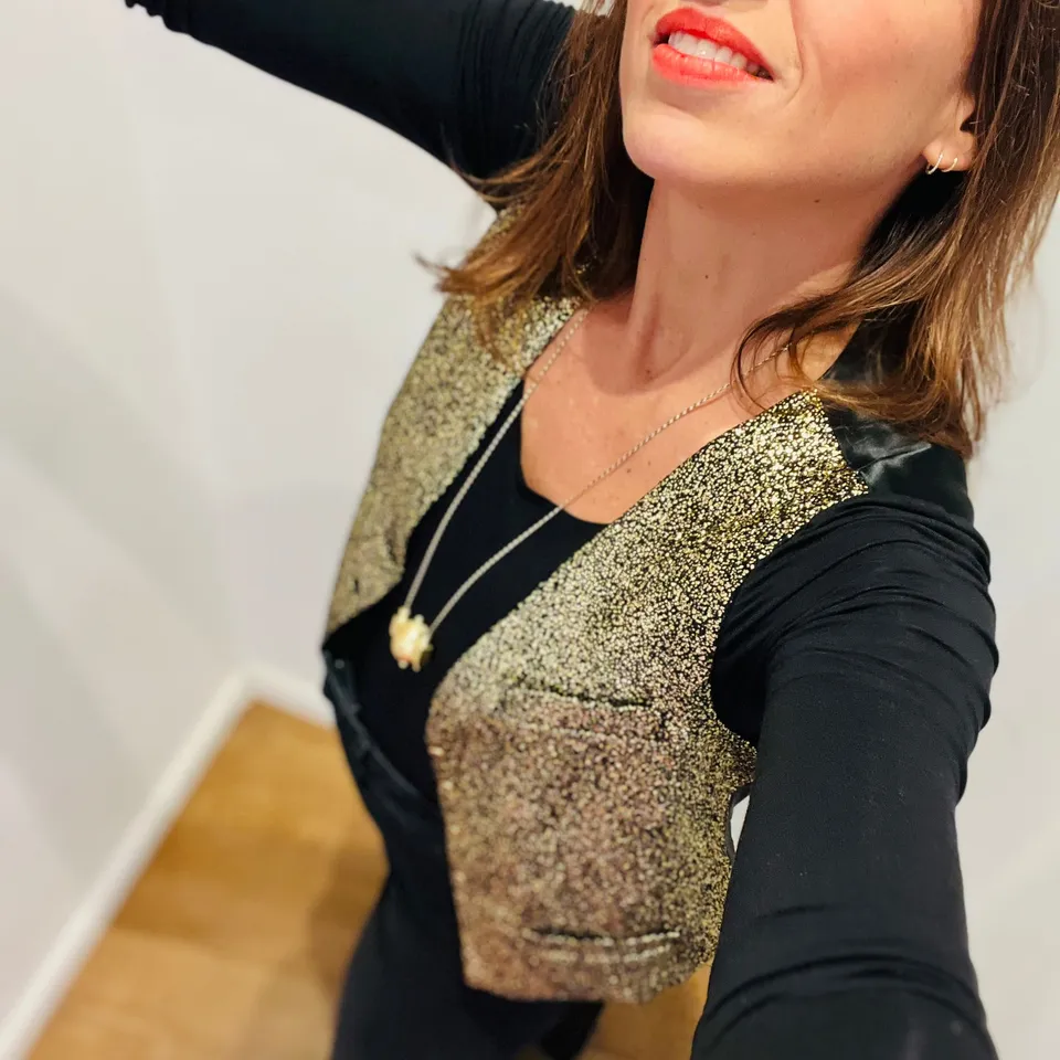 PANTRUCHE Gilets ASTAIRE gilet pailleté or