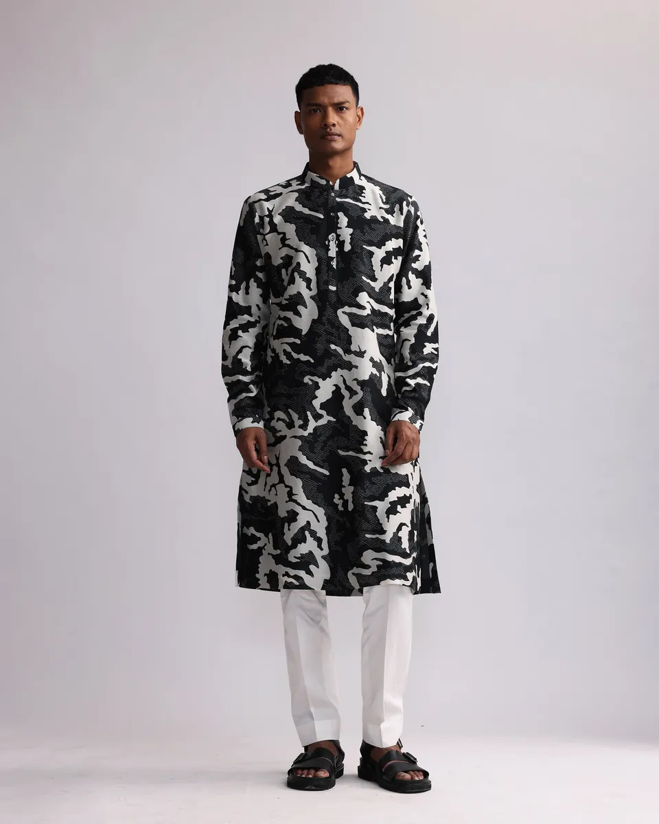COUNTRYMADE Kurtas Shadow Camo Printed Kurta kurta imprimé en chanderi