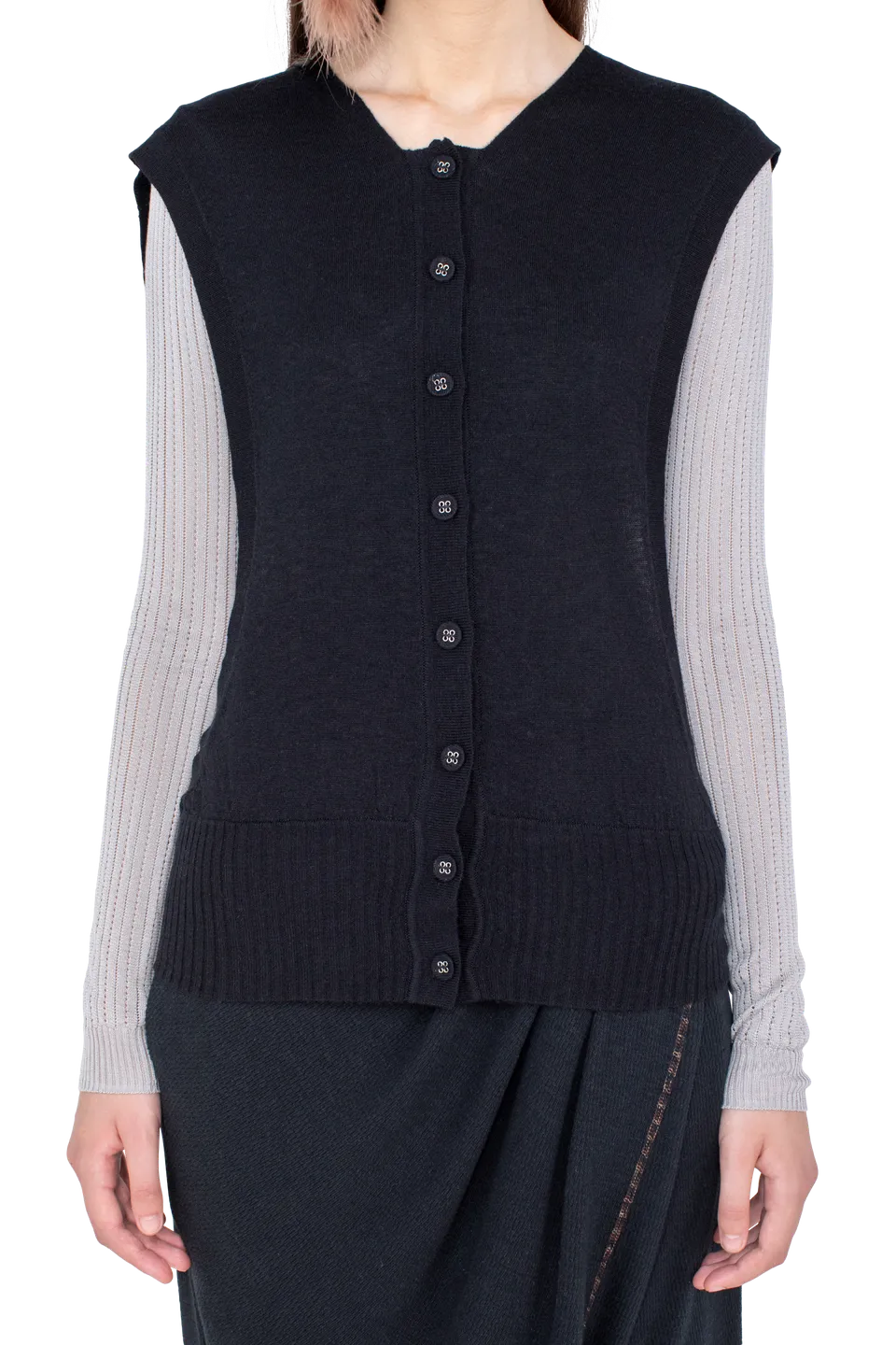 Kiko Kostadinov Knitwear GUILLEMOT Cocoon Cardigan cardigan Nebular Black