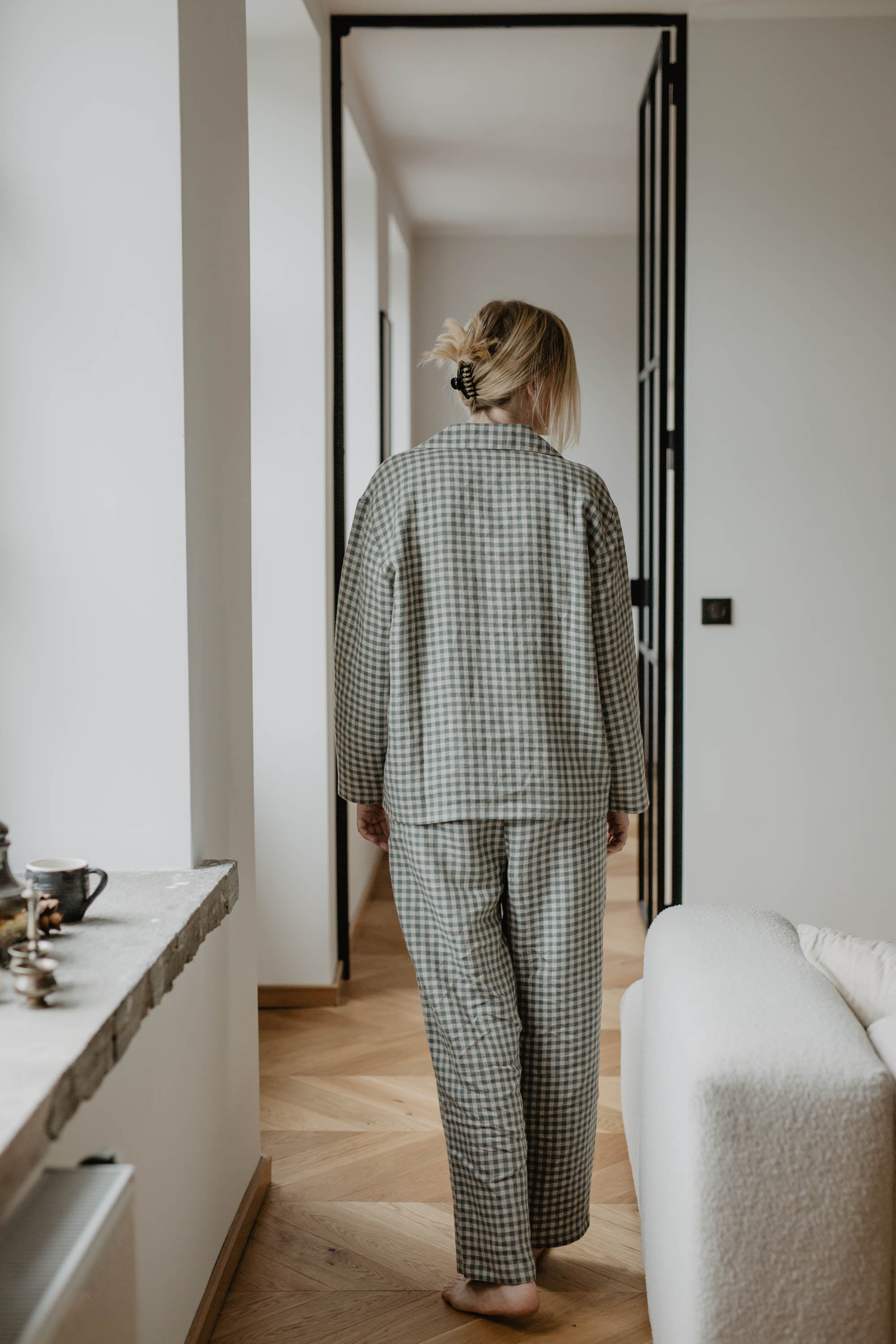 Laumė linen Loungewear PRAURIMĖ pyjama en lin femme XS naturel