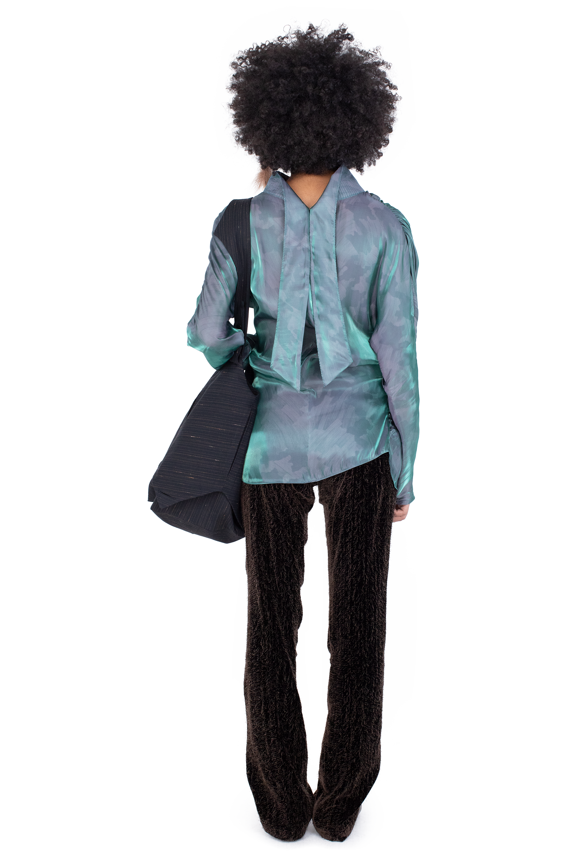 Kiko Kostadinov Tops JACANA Blouse blouse Cobalt Brush en satin imprimé