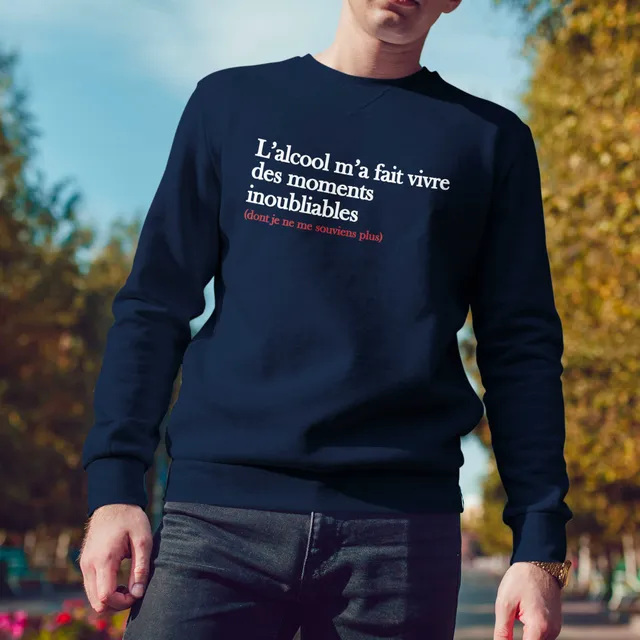 Juste Un T-shirt Sweats Imprimés Des moments inoubliables sweat-shirt gris chiné