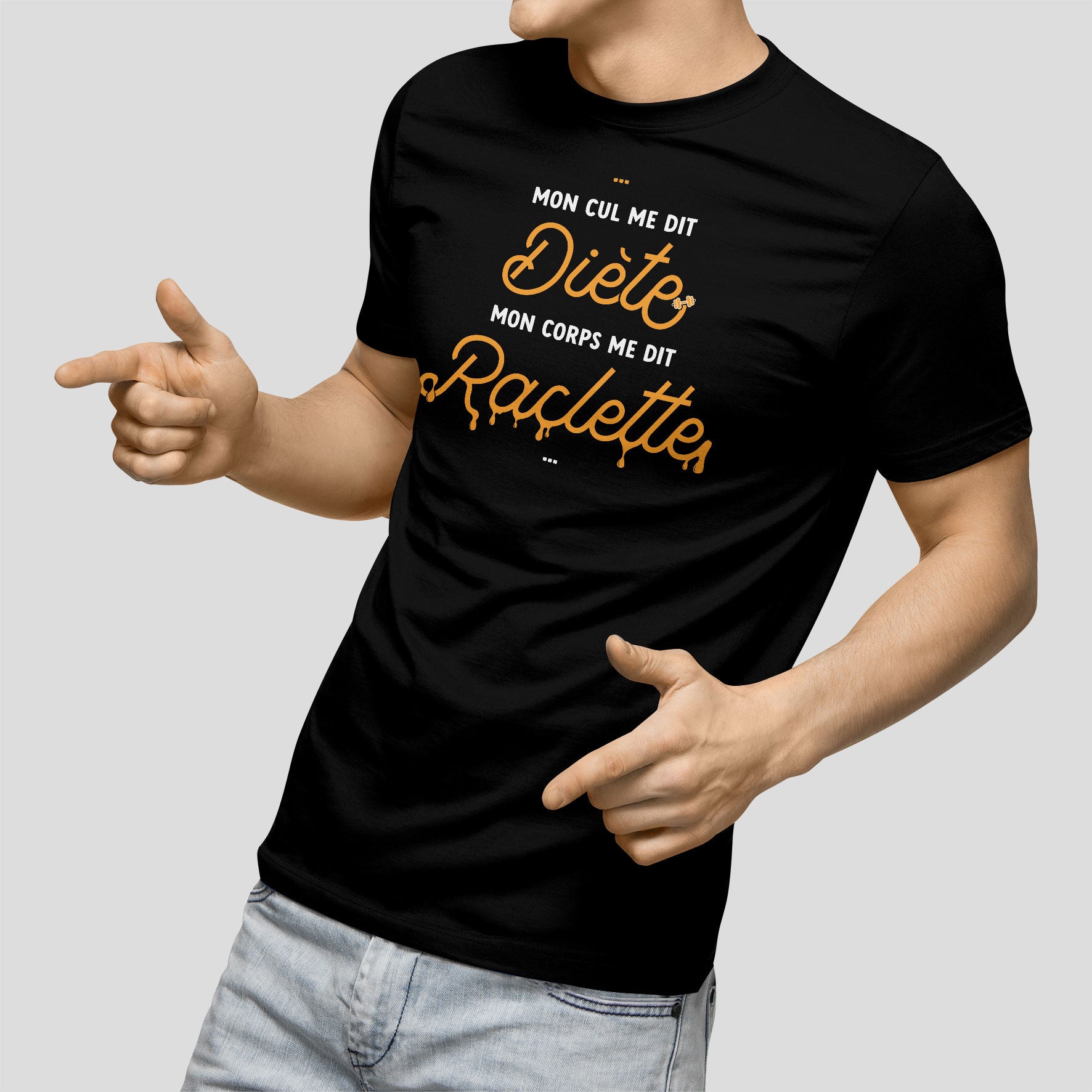 Juste Un T-shirt T-shirts Imprimés Mon corps me dit Raclette t-shirt homme