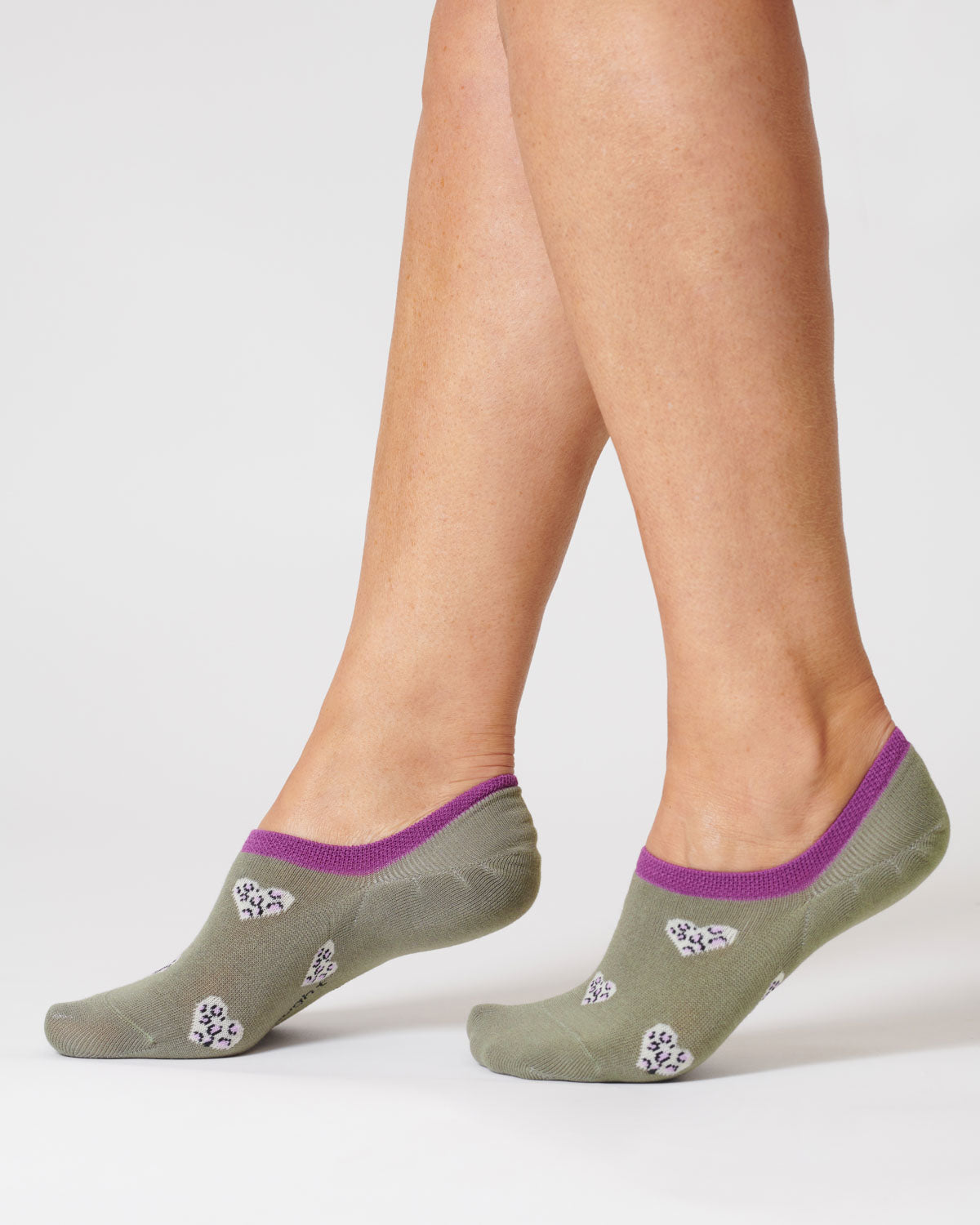 Thought Chaussettes femme socquettes cœurs léopard en coton bio
