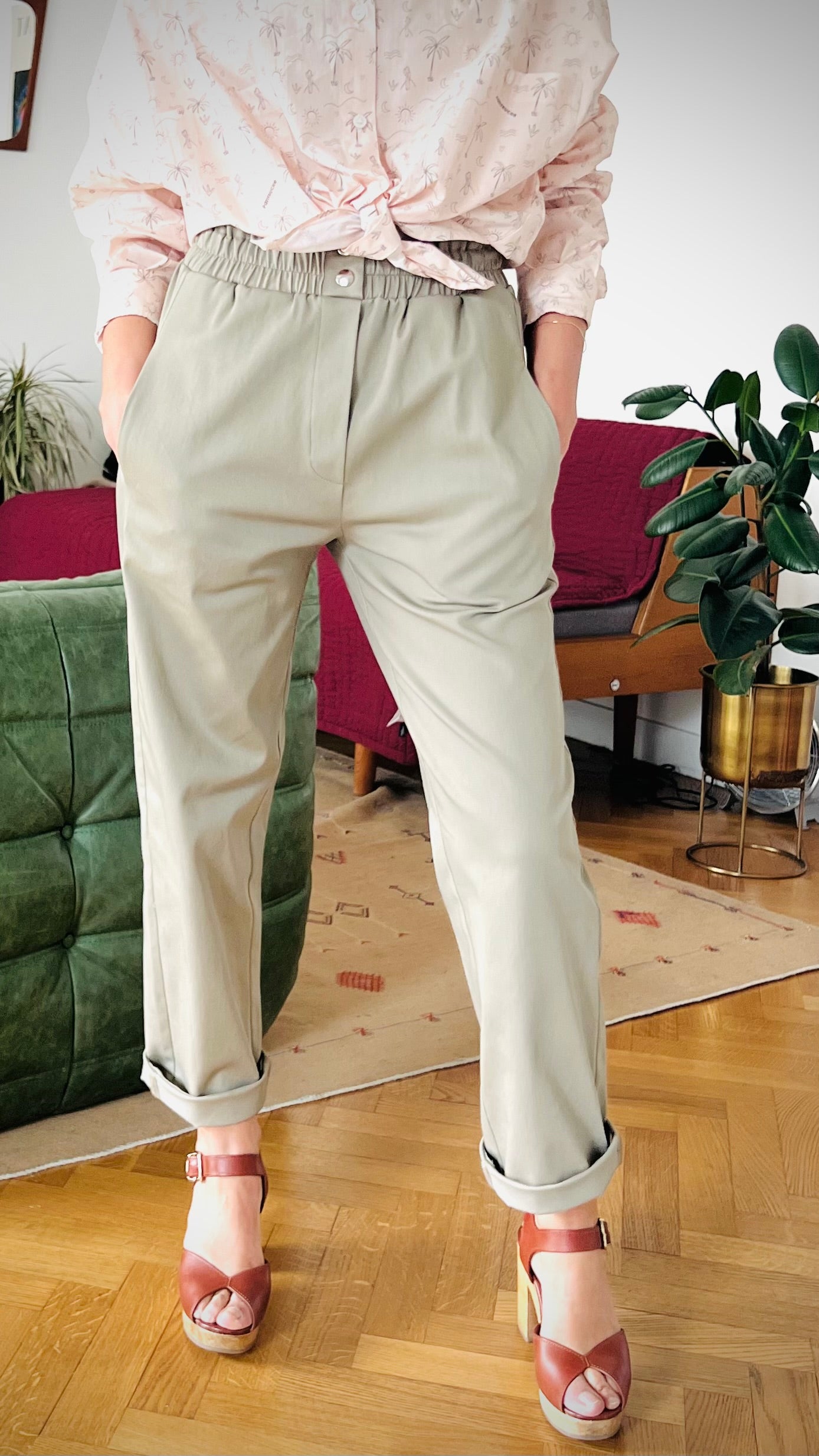 PANTRUCHE Pantalons GIPSY pantalon carotte beige XS–XL coton stretch