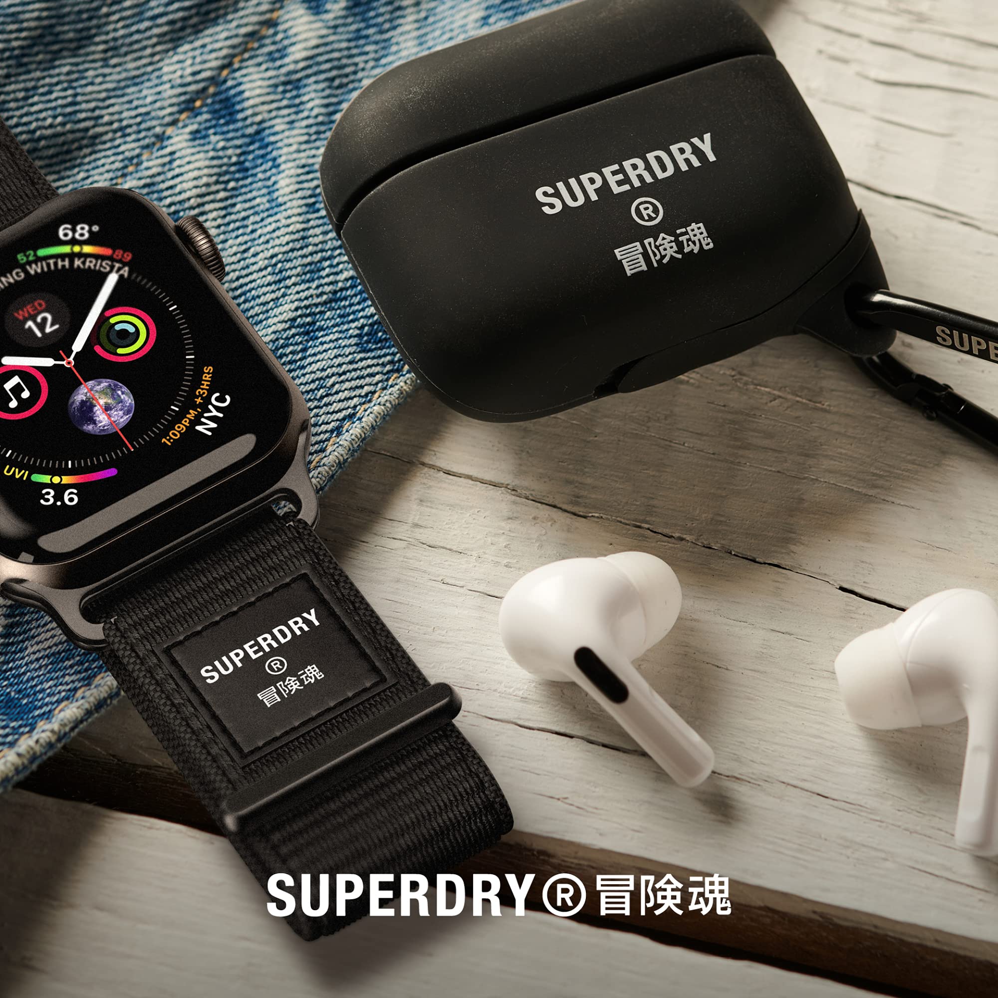 Superdry Coques de Protection coque AirPods Pro noire en silicone