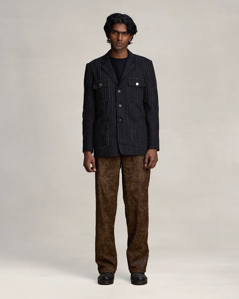COUNTRYMADE Jackets HICKORY IN CHROME BLAZER blazer denim brodé