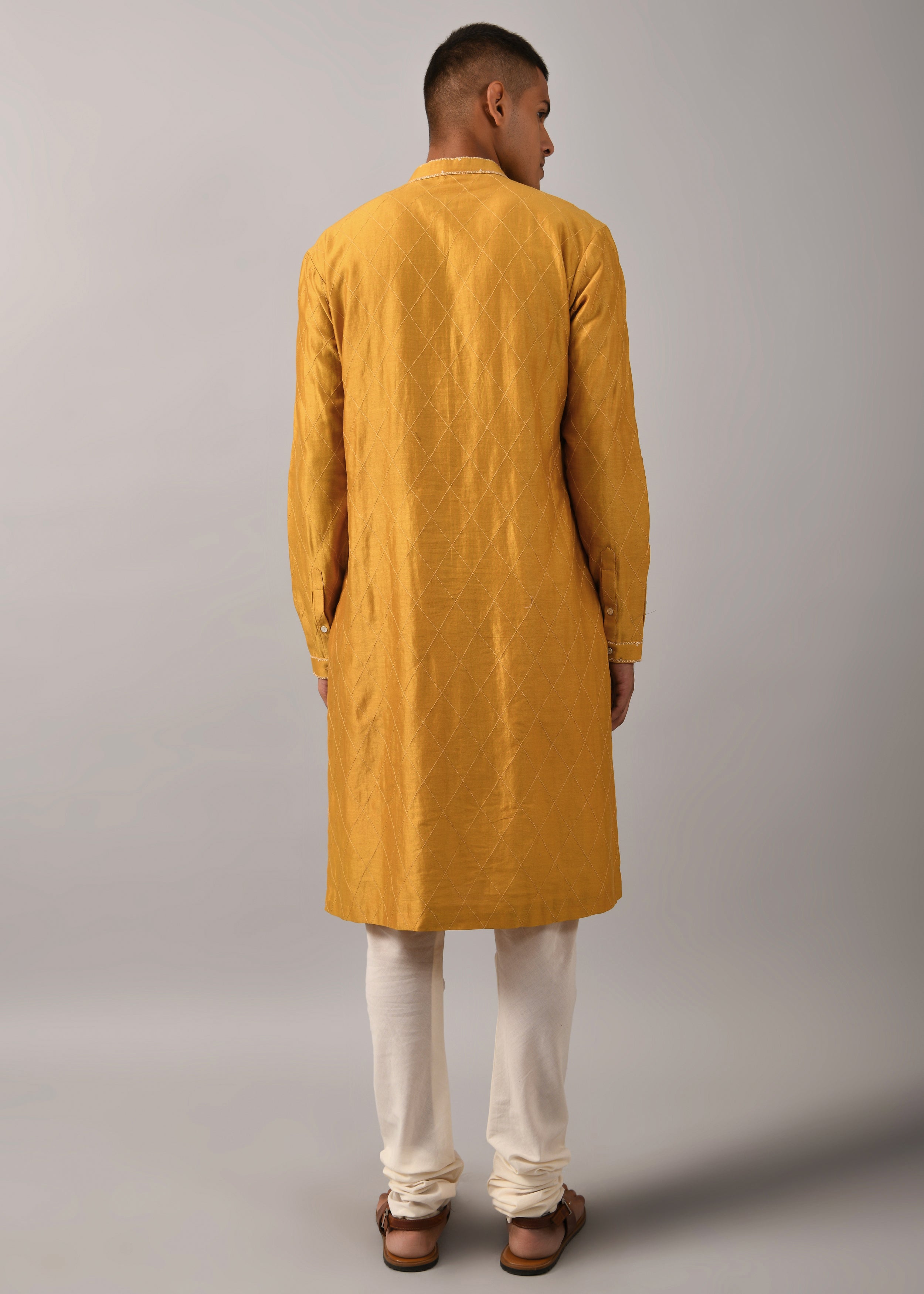 COUNTRYMADE Kurtas Diamond Pattern Embroidered Kurta Set kurta moutarde 2 pièces brodé
