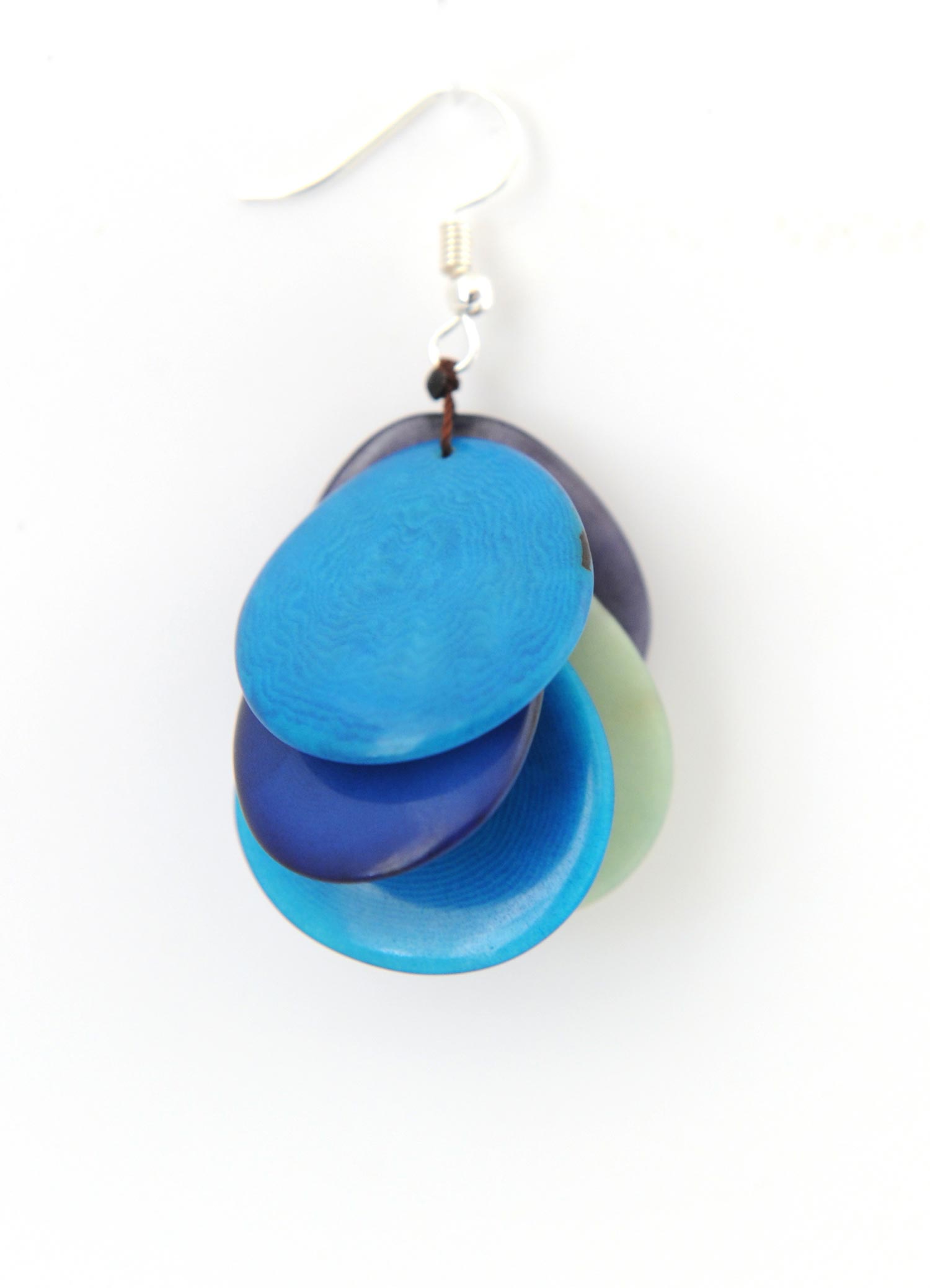 Sourire Multicolore Boucles d’oreilles grappes rouge ivoire végétal