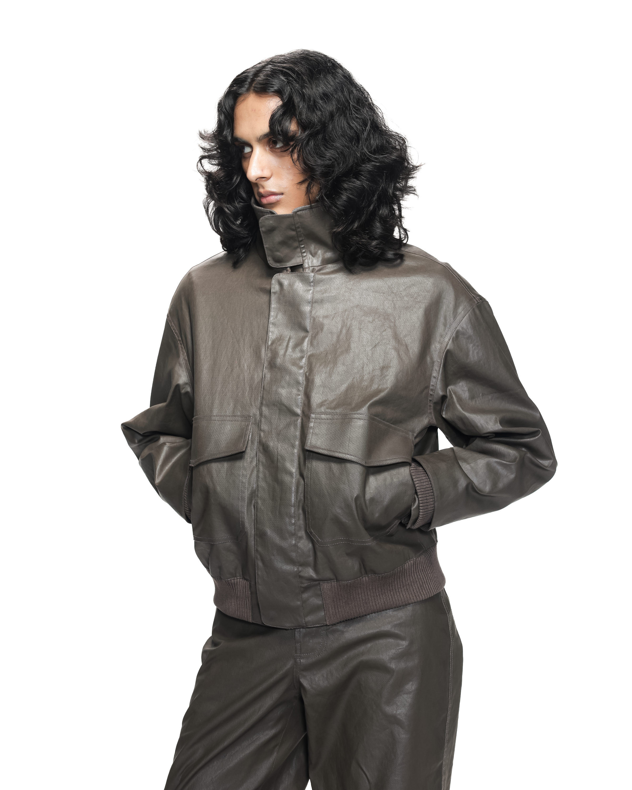 COUNTRYMADE Jackets Coated Bomber blouson marron en coton enduit