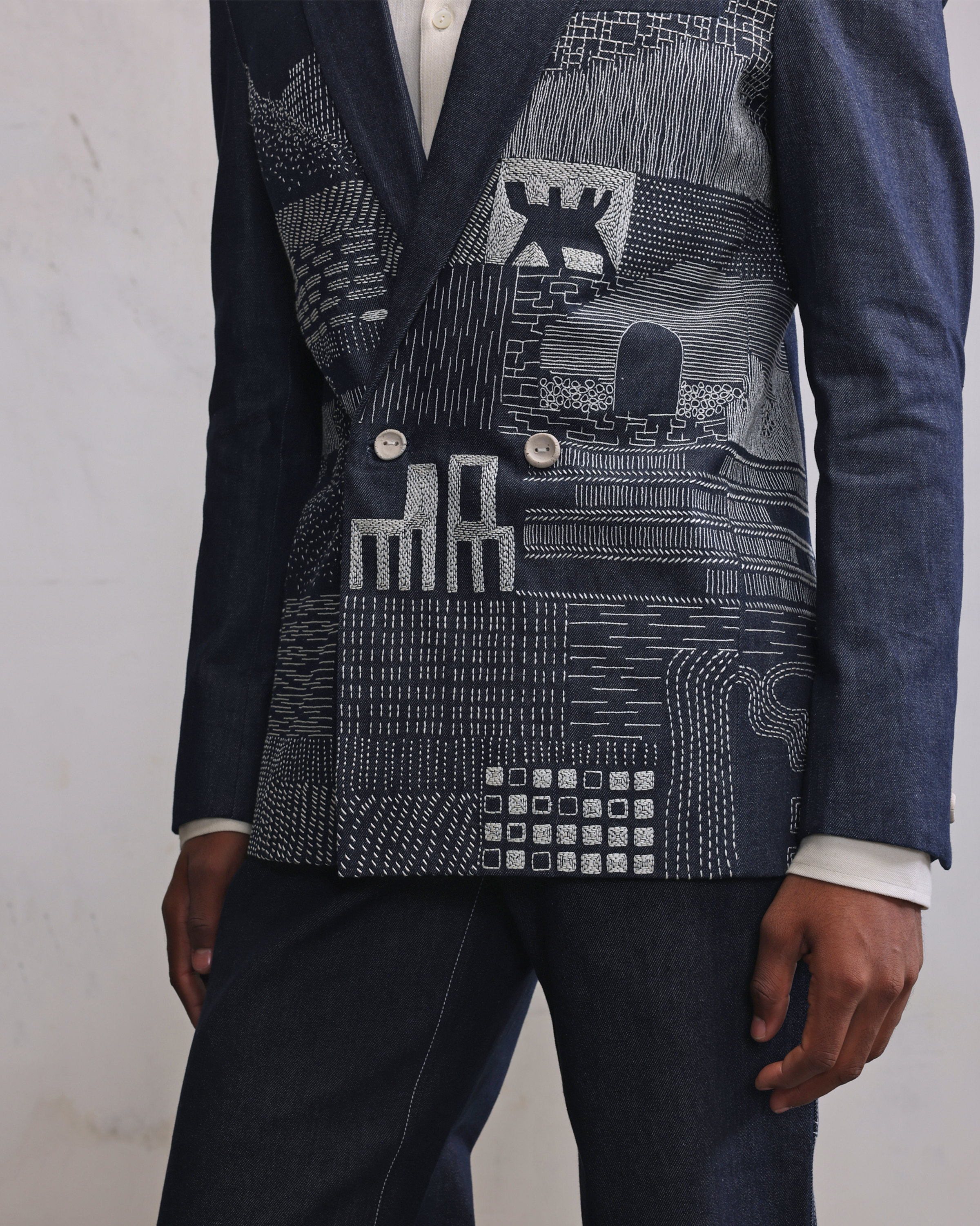 COUNTRYMADE Jackets Morden Ruins blazer croisé brodé sur mesure