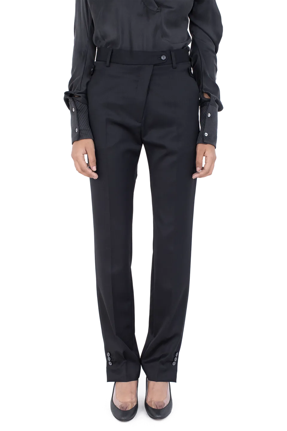 Kiko Kostadinov Bottoms EGRET Tailored Trousers pantalon noir laine