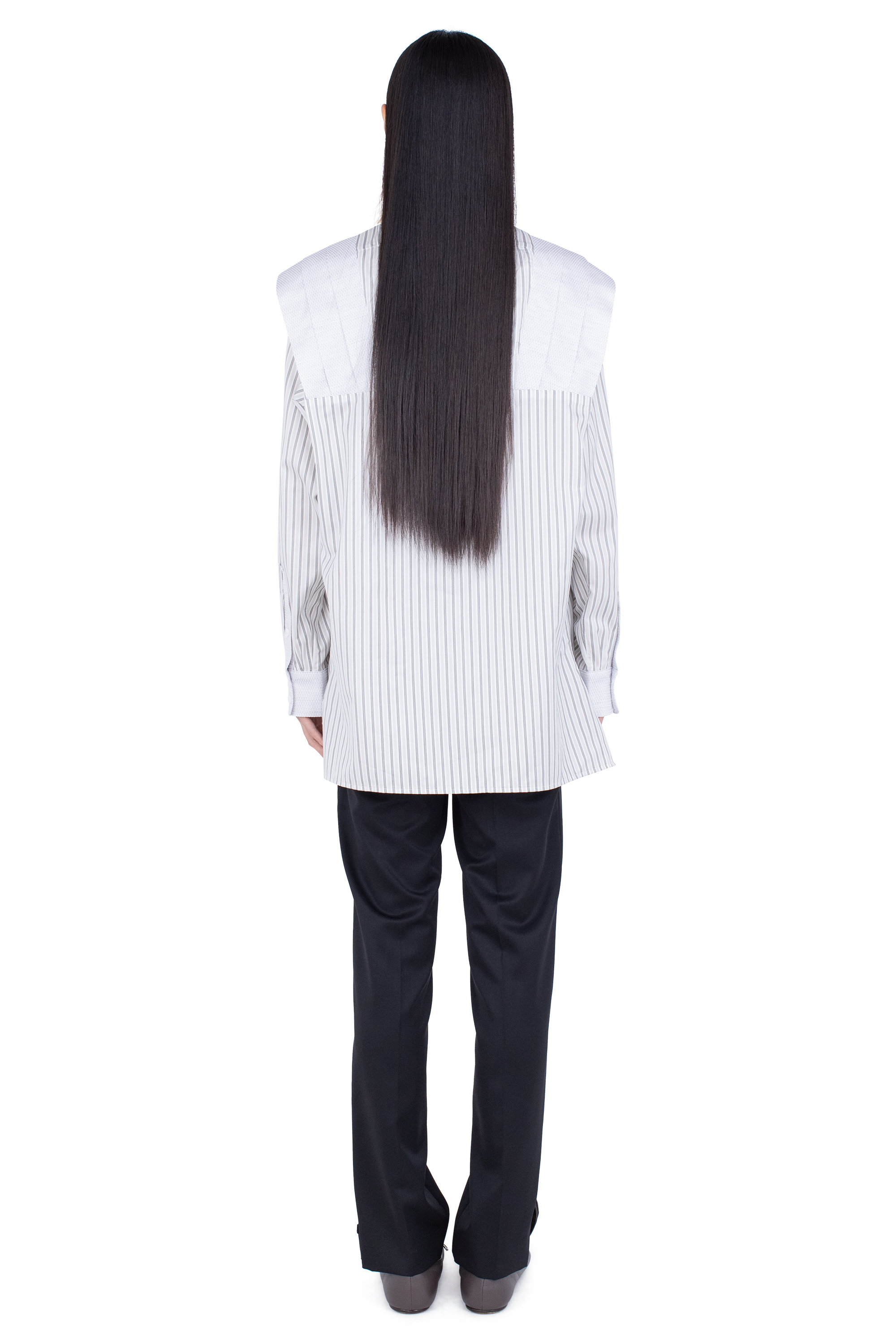 Kiko Kostadinov Shirts HERMEN Shirt chemise Khaki & Beige / White & Navy en coton