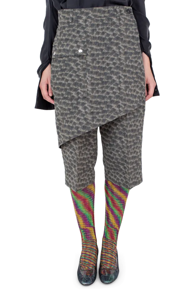 Kiko Kostadinov Bottoms LINNET Wrap Culottes jupe-culotte Feather Print