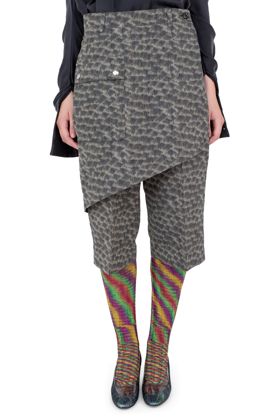 Kiko Kostadinov Bottoms LINNET Wrap Culottes jupe-culotte Feather Print