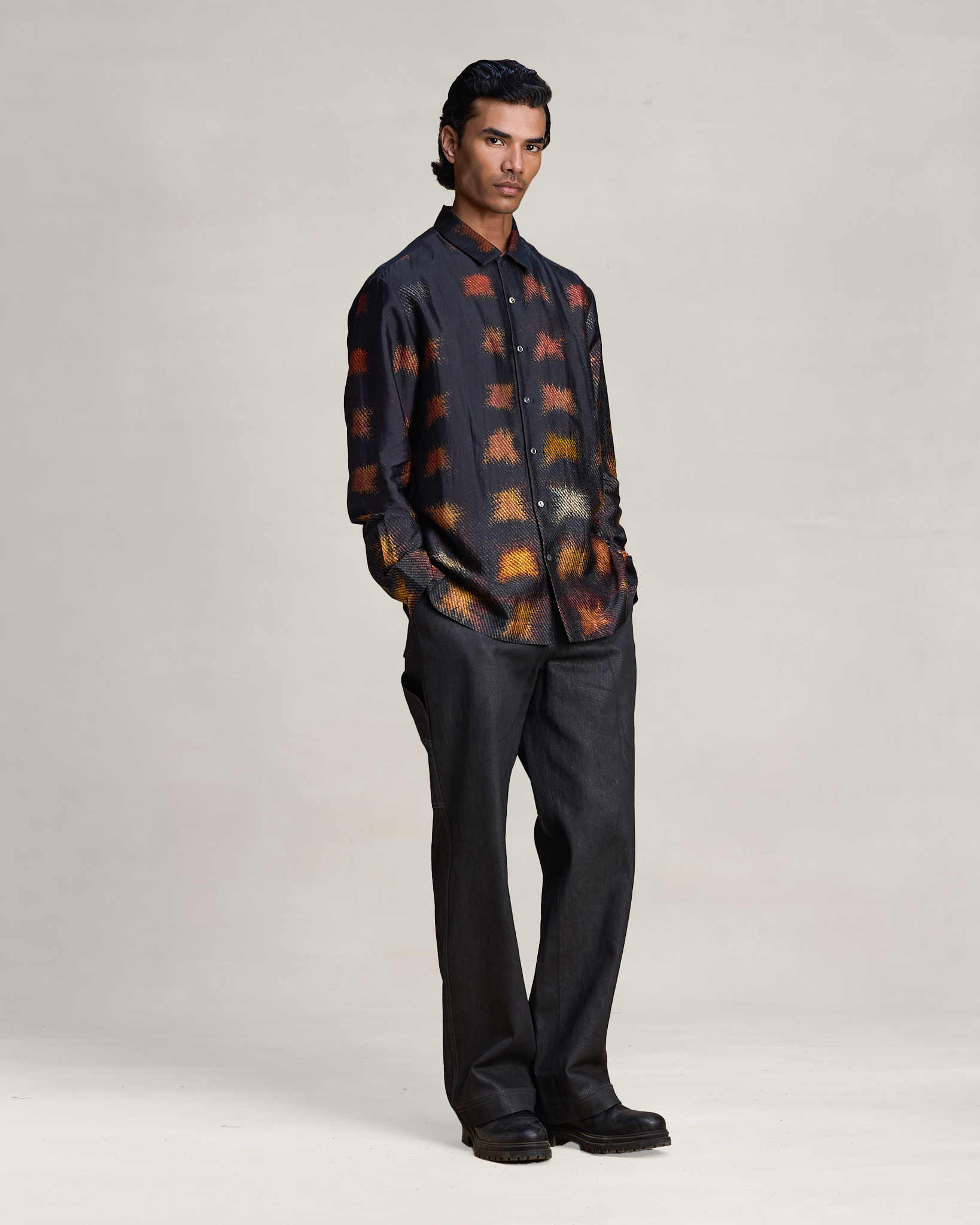 COUNTRYMADE Shirts RADIAL HEAT MAP SHIRT chemise en soie imprimée
