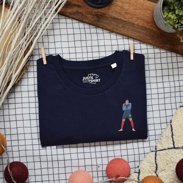 Juste Un T-shirt T-shirts Brodés Mbappé T-shirt brodé gris chiné