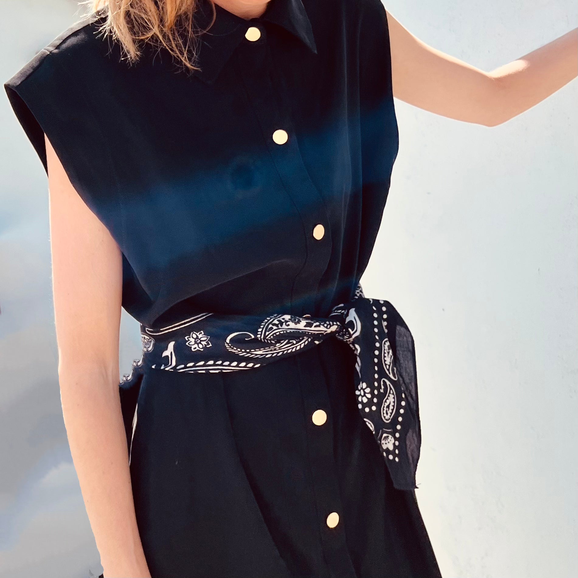 PANTRUCHE Robes PÉNÉLOPE robe longue noire sans manches XS à L